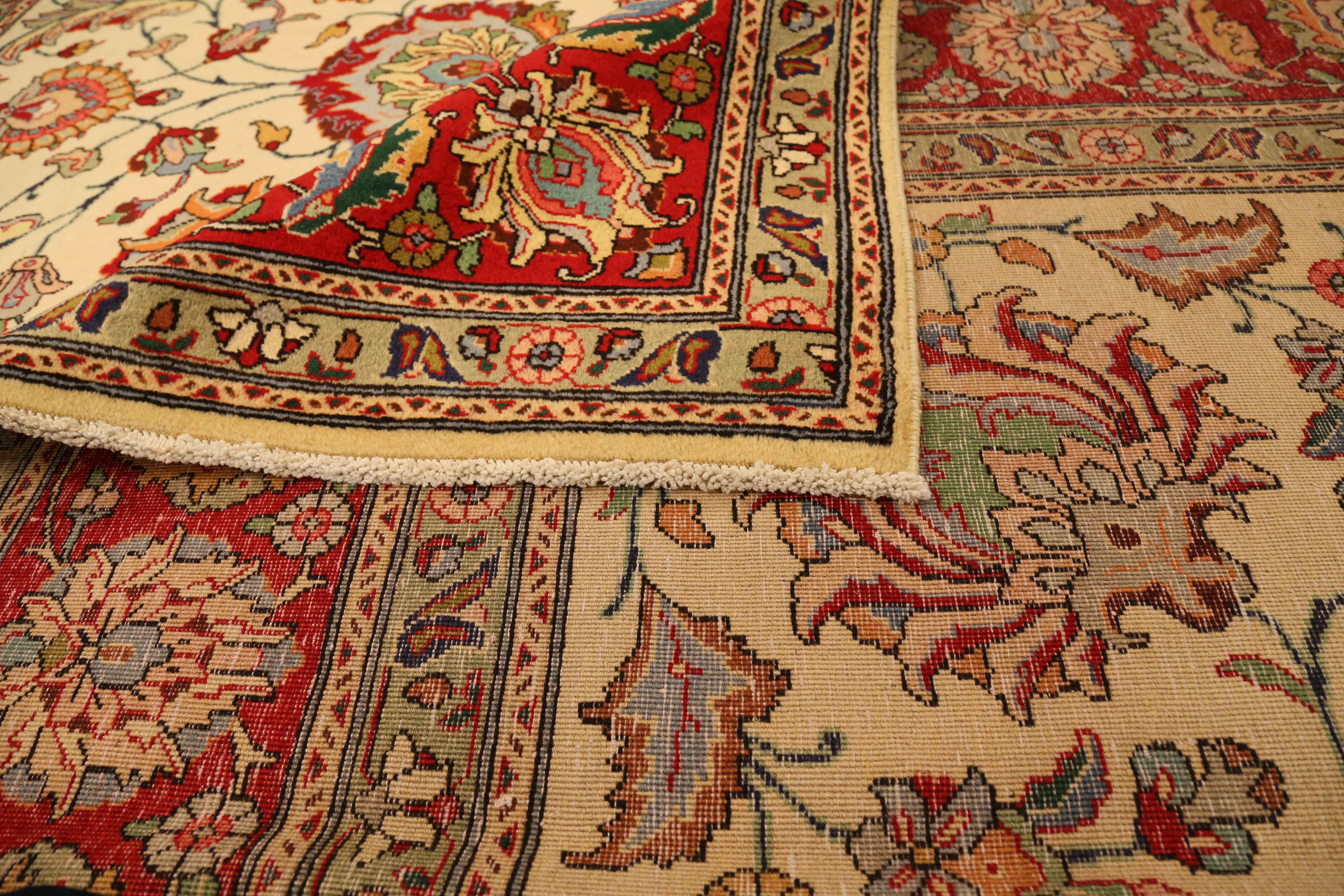 Thumbnail 4 for Antique Persian Tabriz Traditional Rug 53308