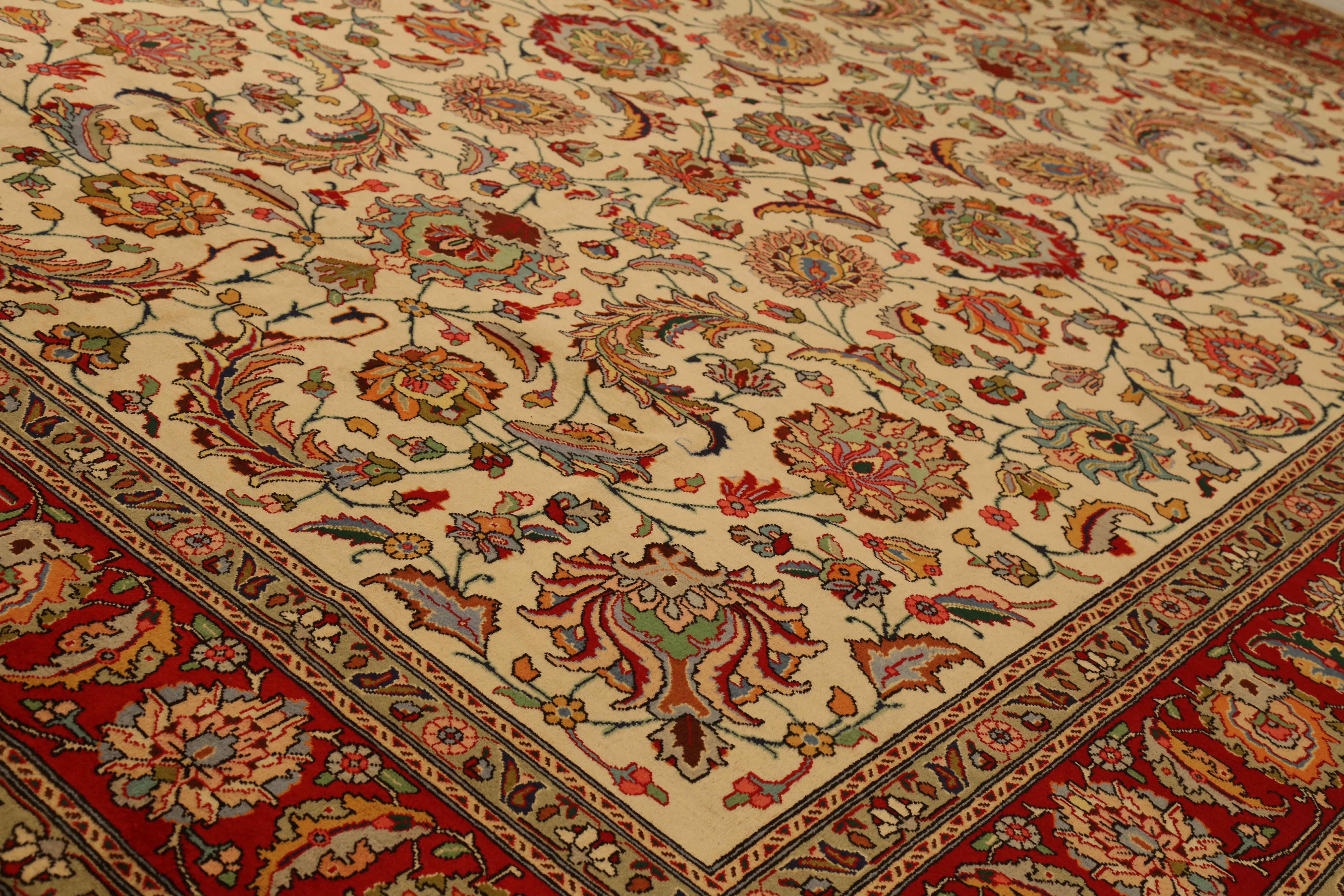 Thumbnail 6 for Antique Persian Tabriz Traditional Rug 53308