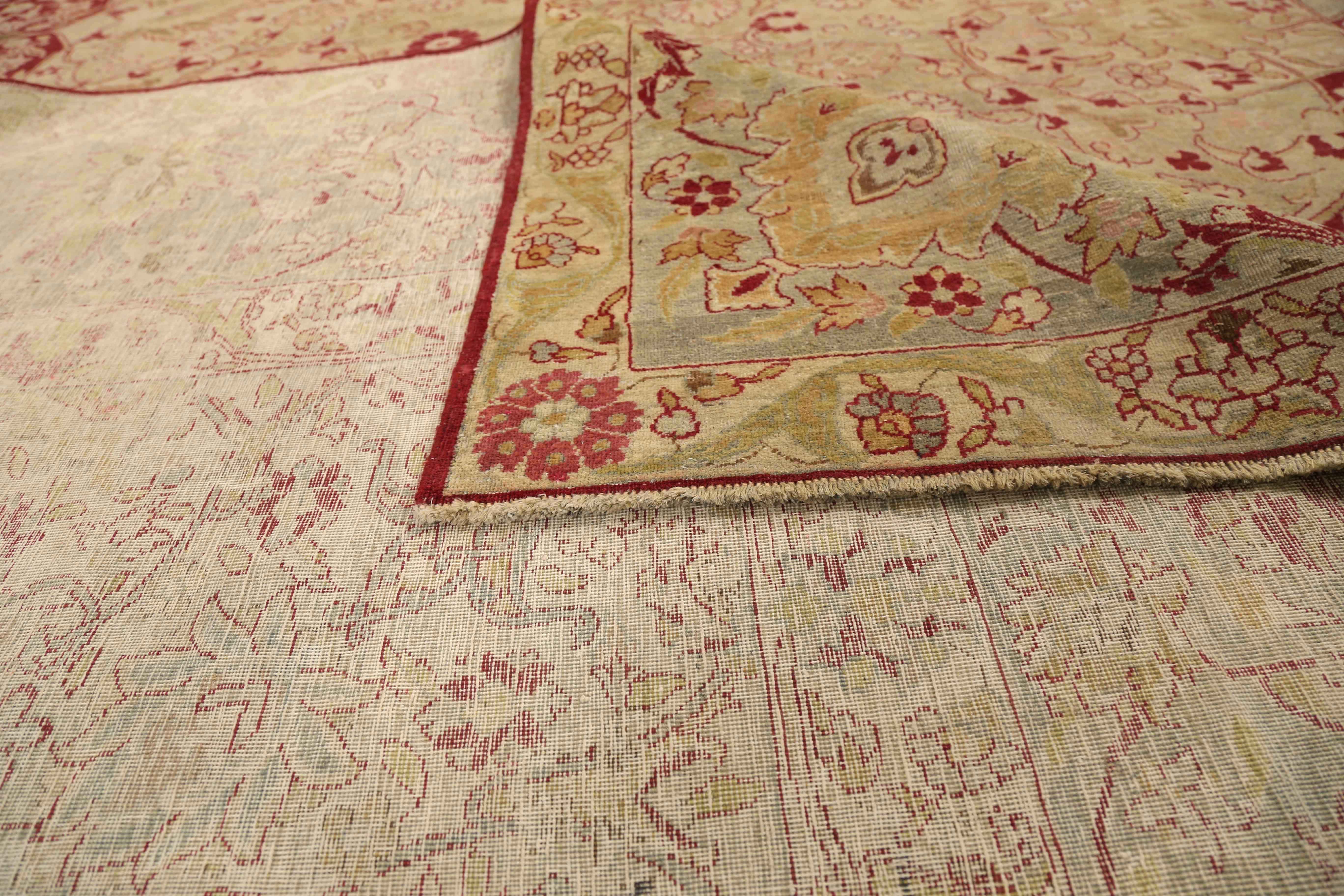 Thumbnail 4 for Antique Persian Yazd Traditional Rug 73838