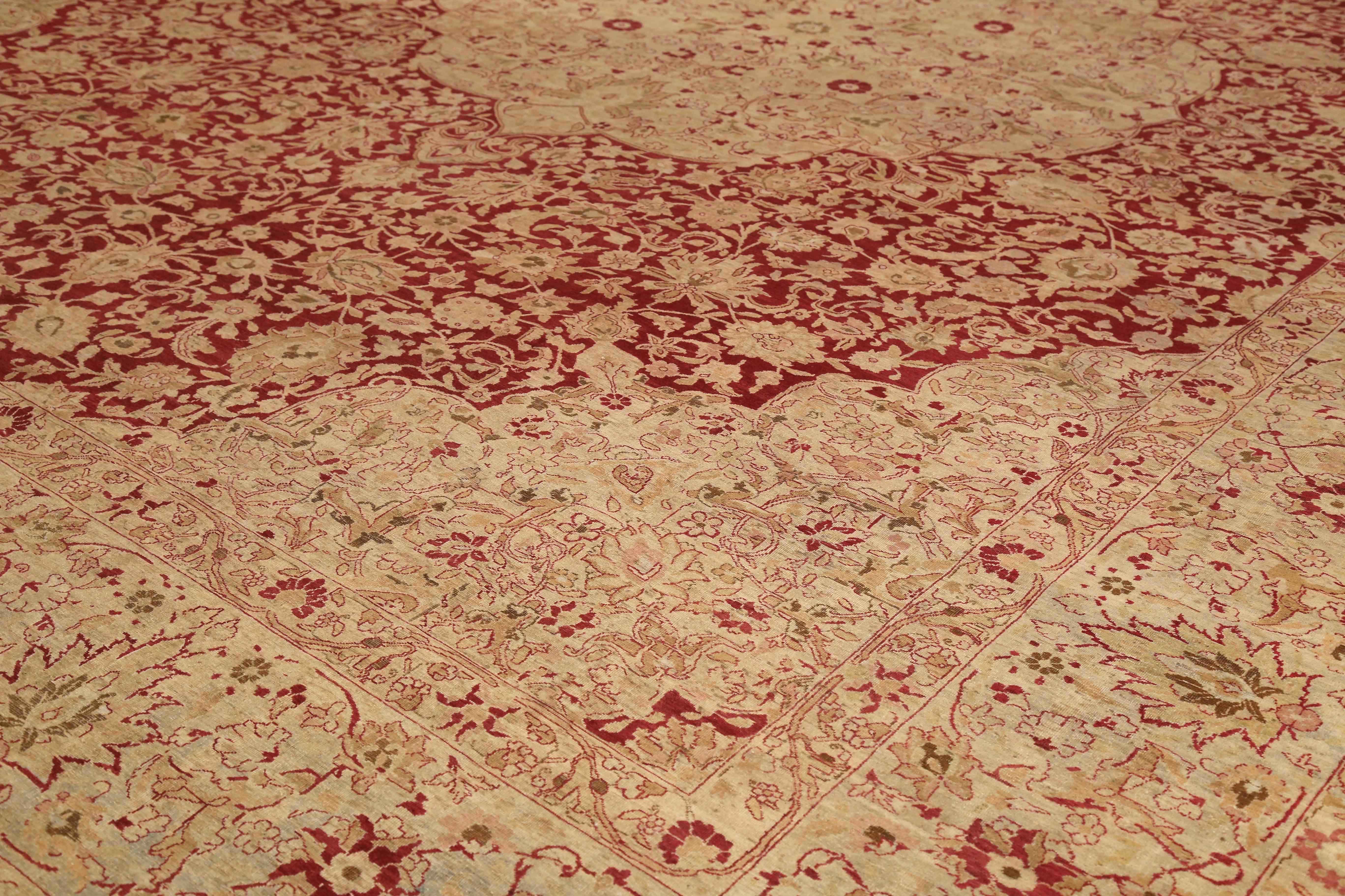 Thumbnail 2 for Antique Persian Yazd Traditional Rug 73838