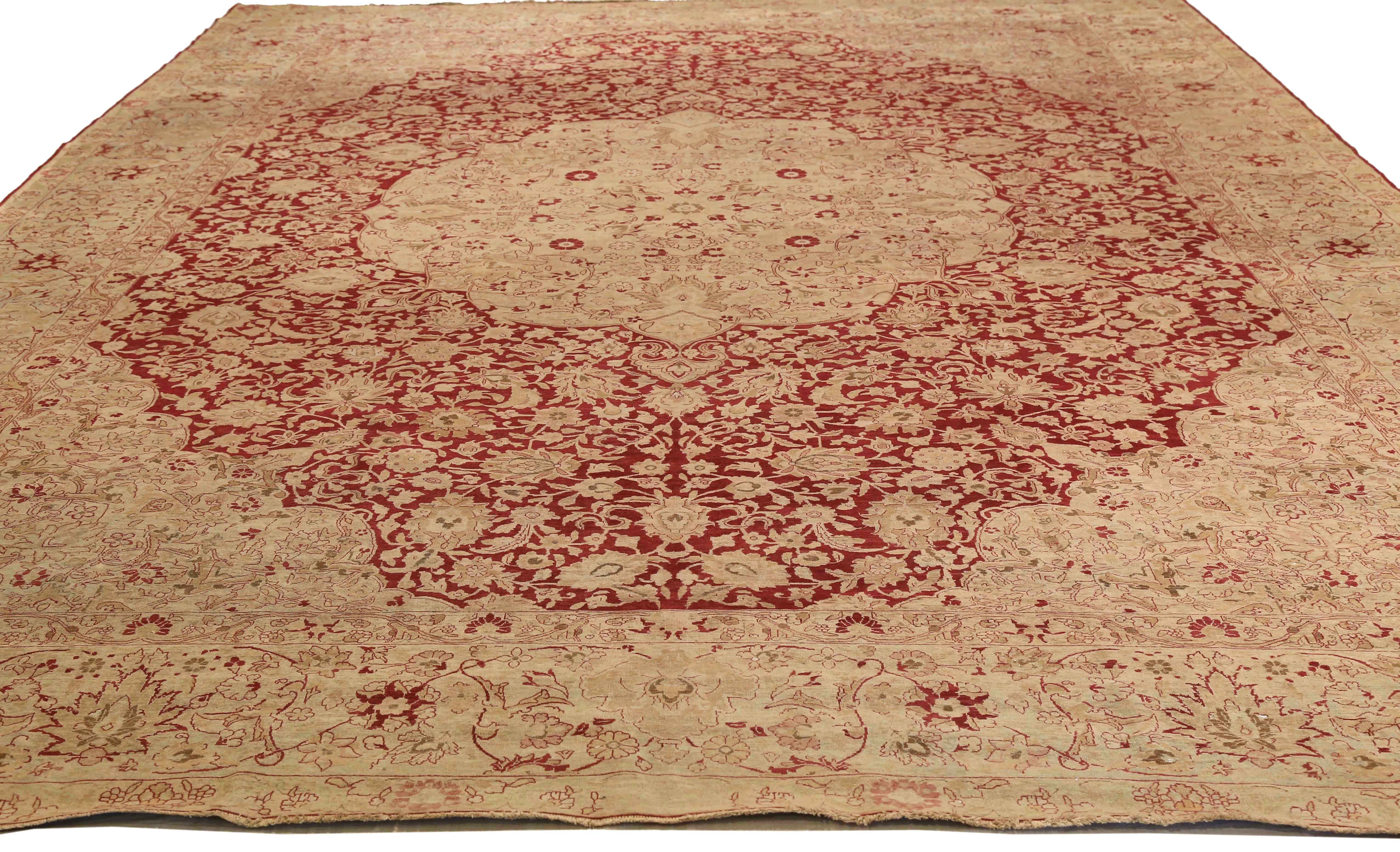 Thumbnail 5 for Antique Persian Yazd Traditional Rug 73838