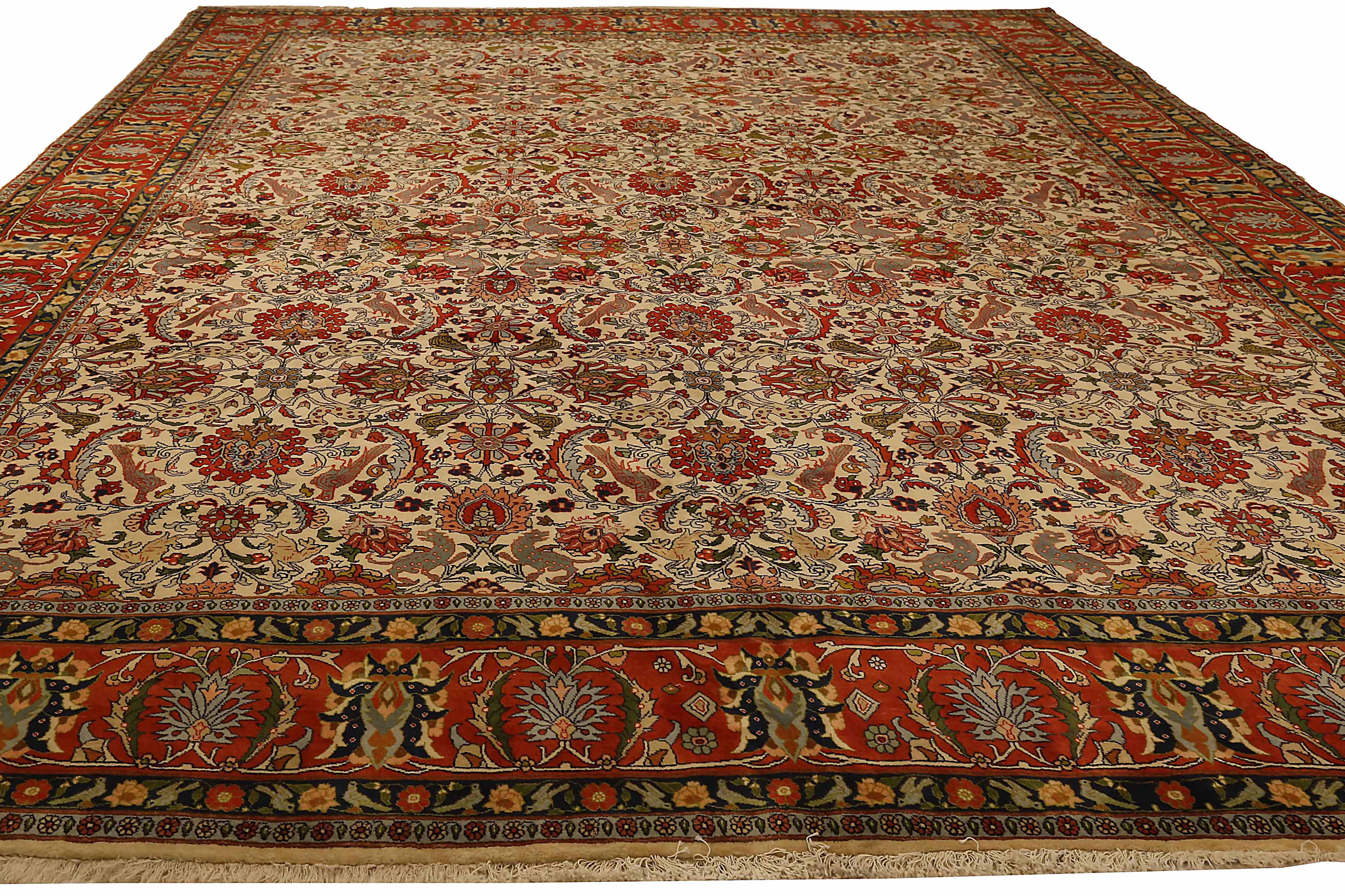 Thumbnail 3 for Antique Persian Varamin Traditional Rug 71982