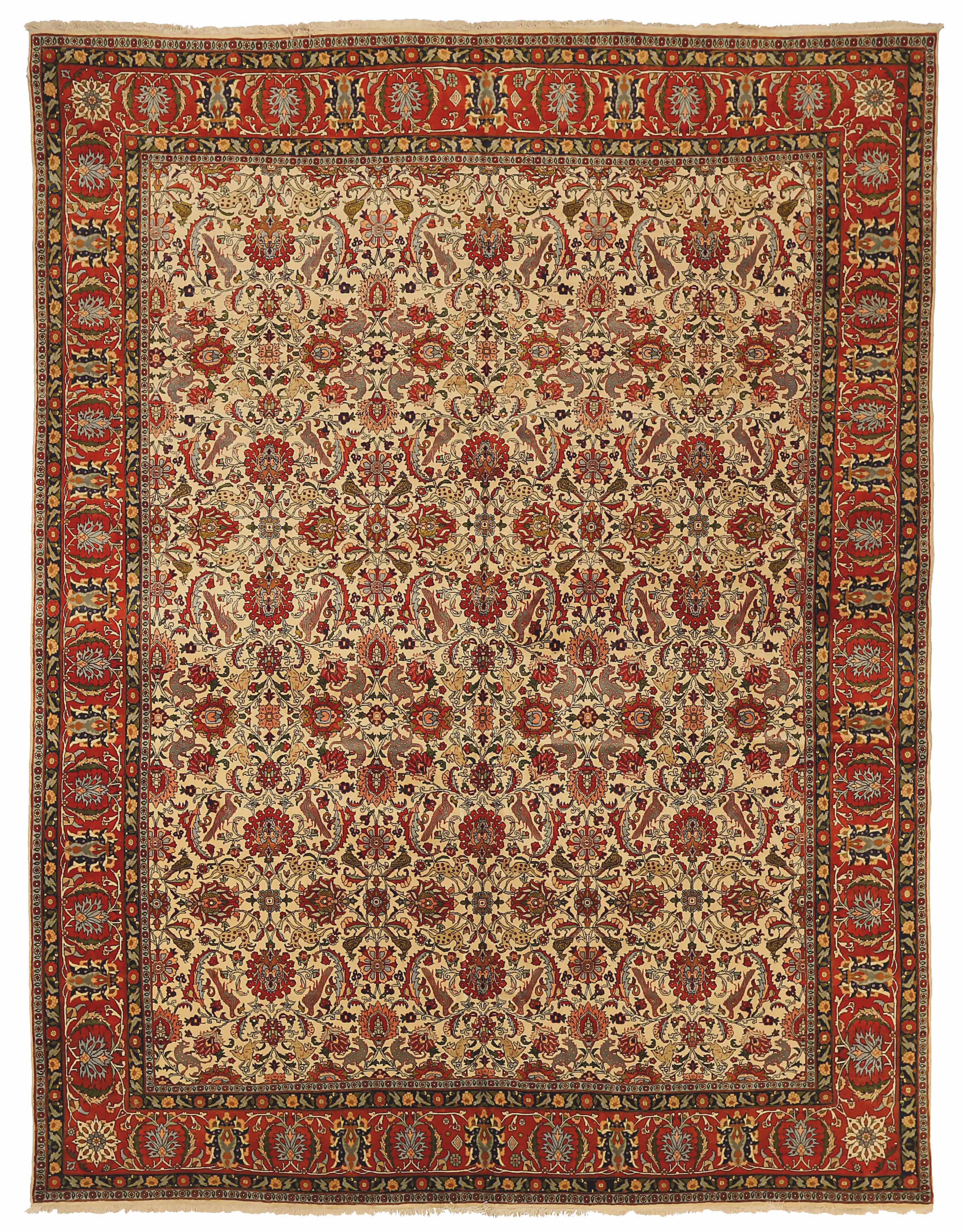 Thumbnail 2 for Antique Persian Varamin Traditional Rug 71982