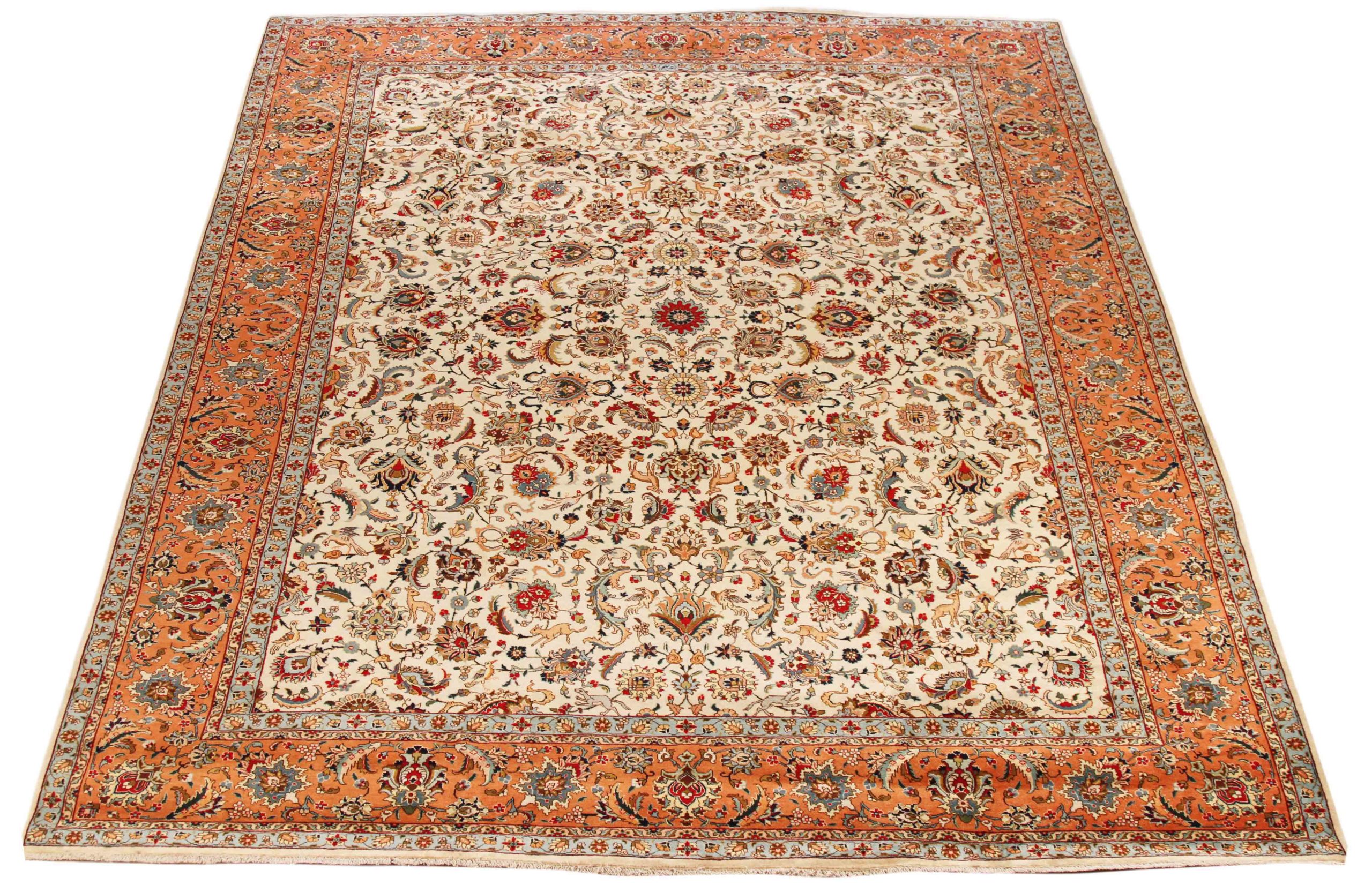 Thumbnail 4 for Antique Persian Tabriz Traditional Rug 70449