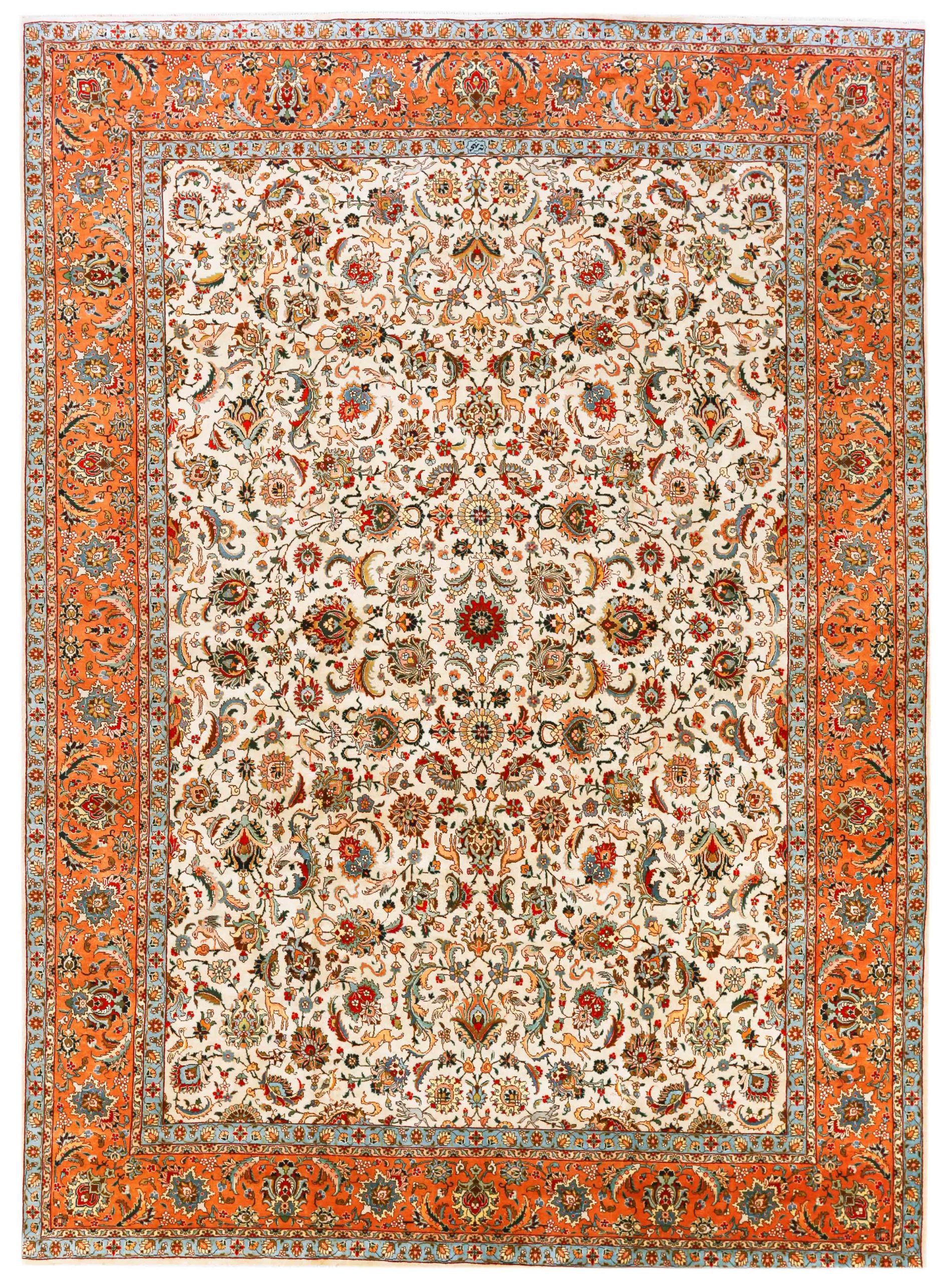 Thumbnail 3 for Antique Persian Tabriz Traditional Rug 70449