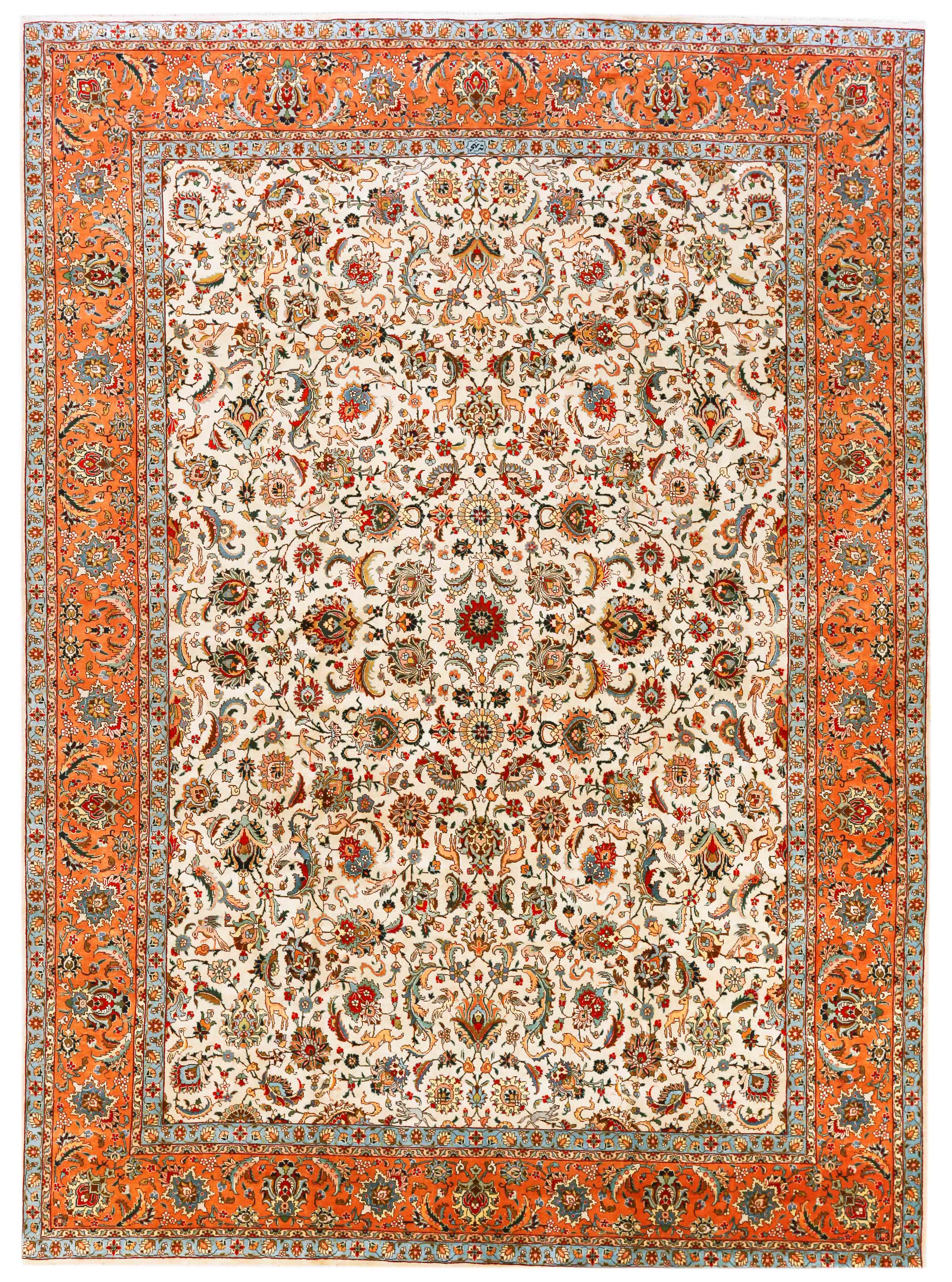 Thumbnail 2 for Antique Persian Tabriz Traditional Rug 70449