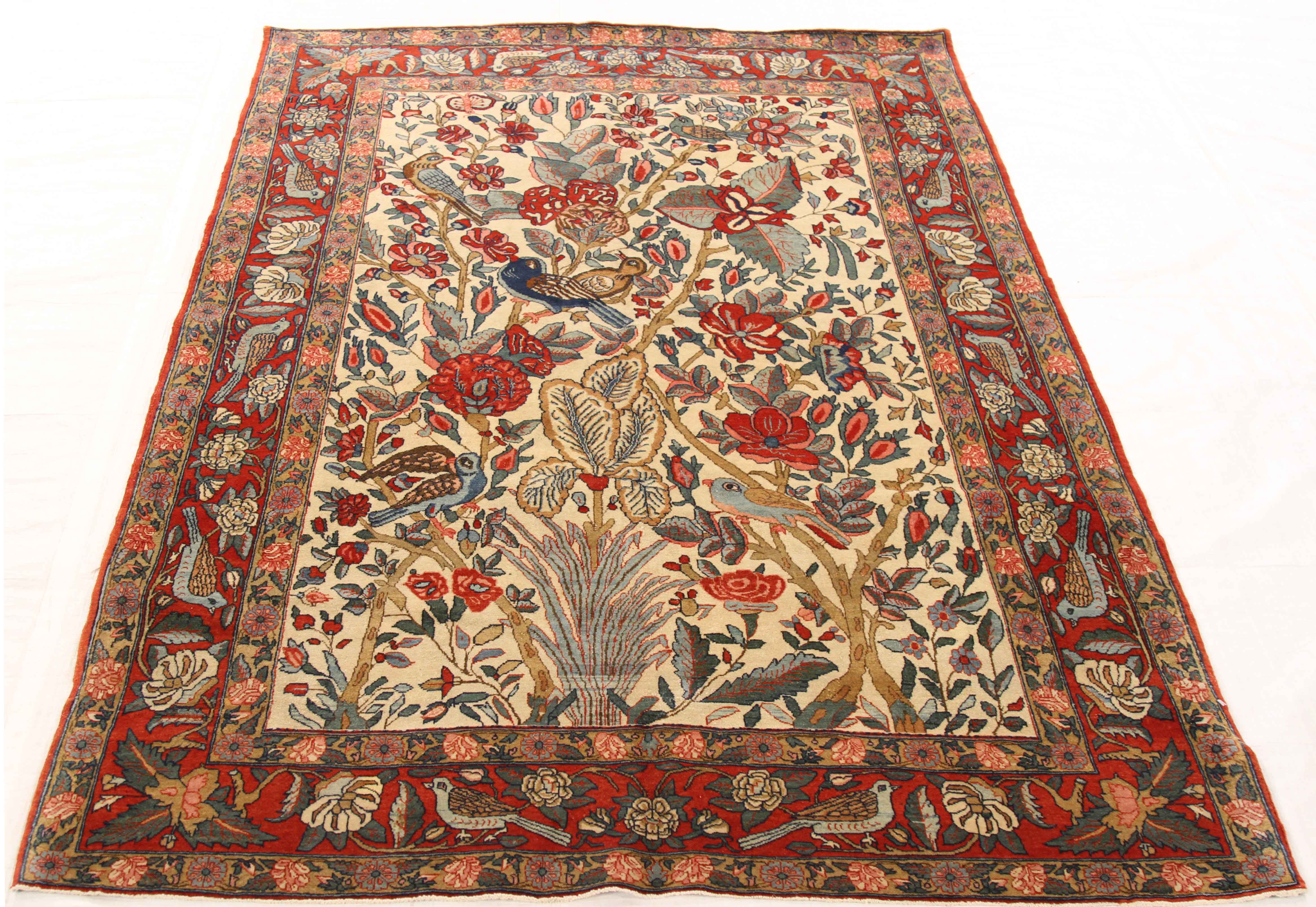 Thumbnail 4 for Antique Persian Qum Traditional Rug 10638