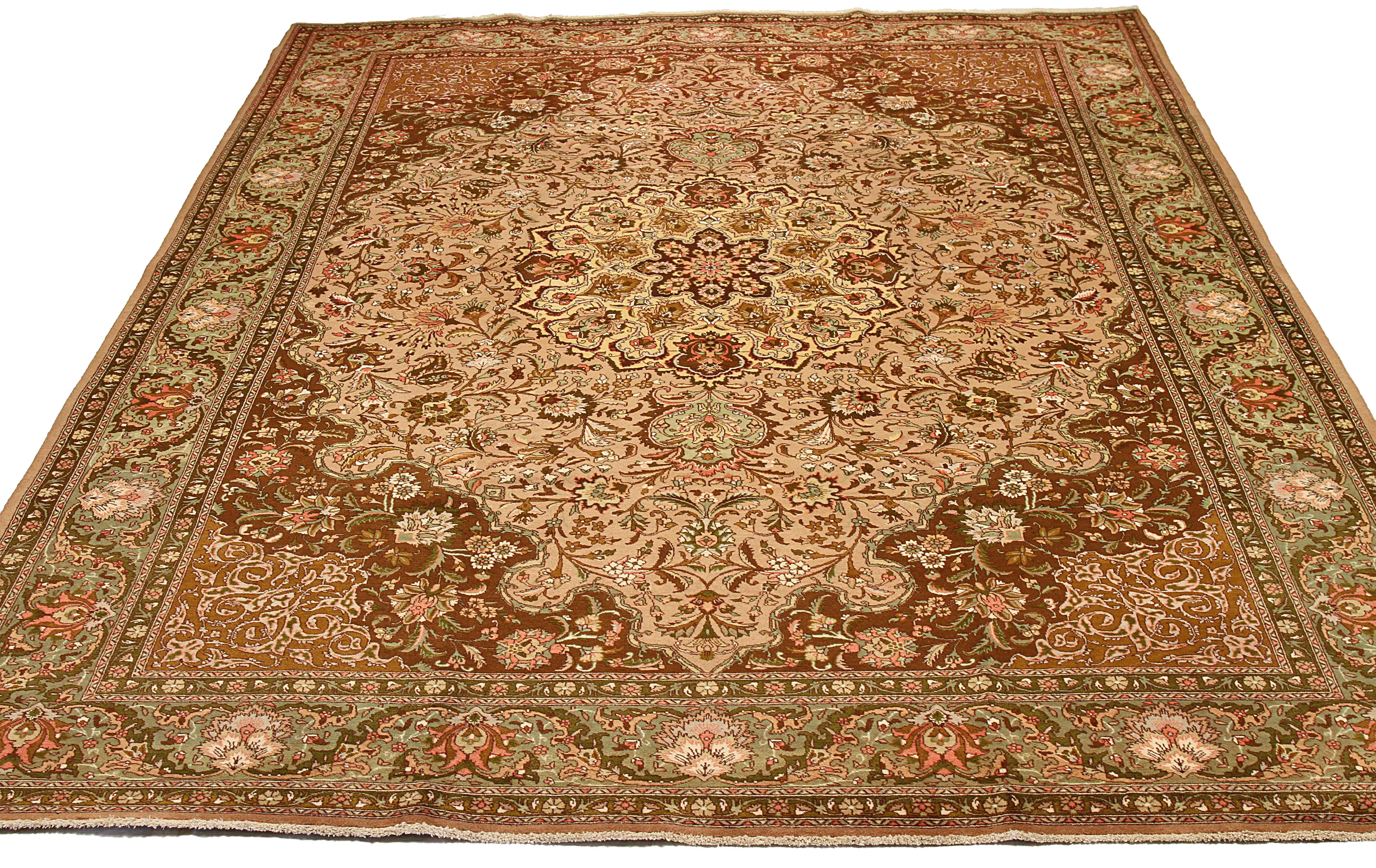 Thumbnail 6 for Antique Persian Tabriz Traditional Rug 10644