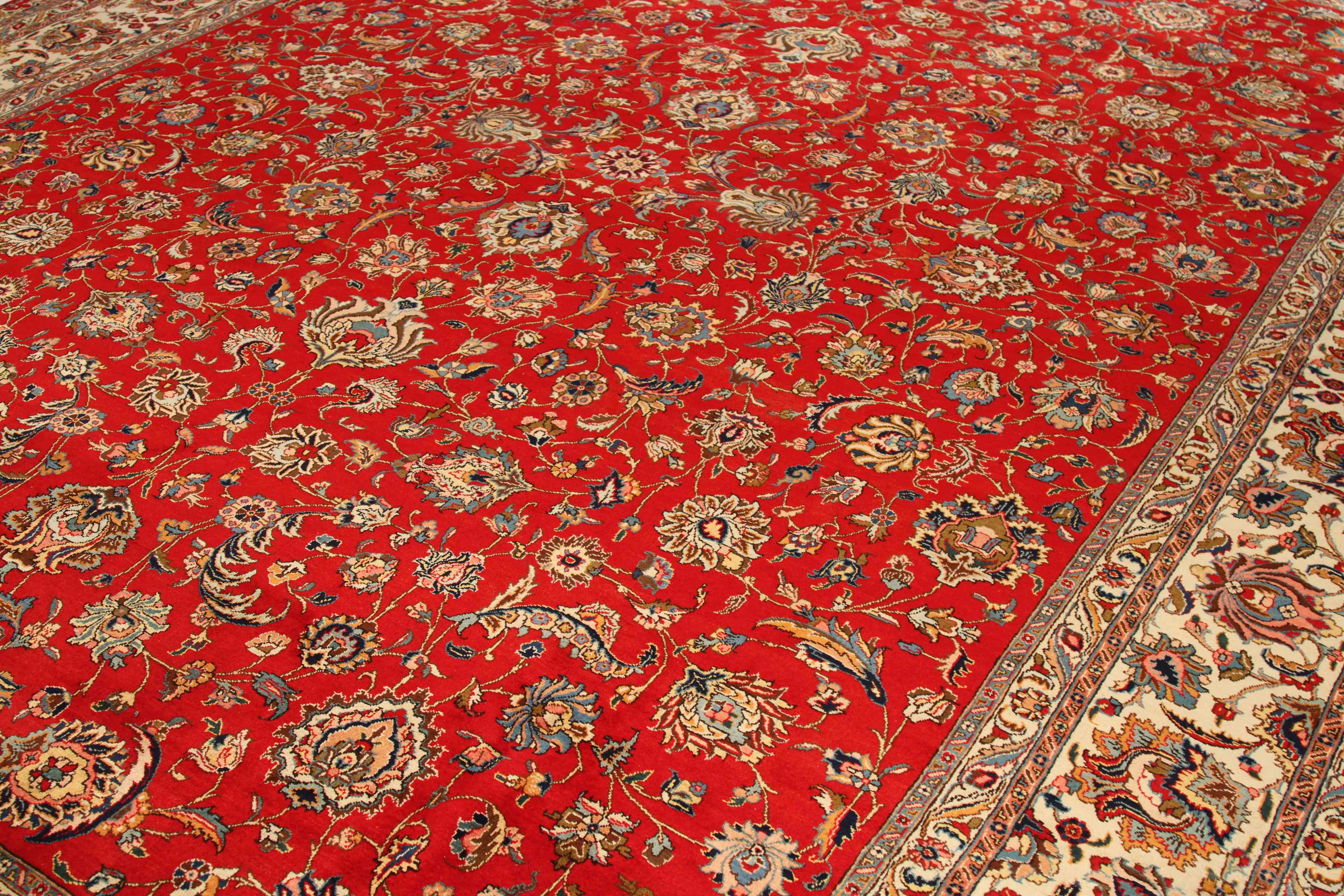 Thumbnail 3 for Antique Persian Tabriz Traditional Rug 70481