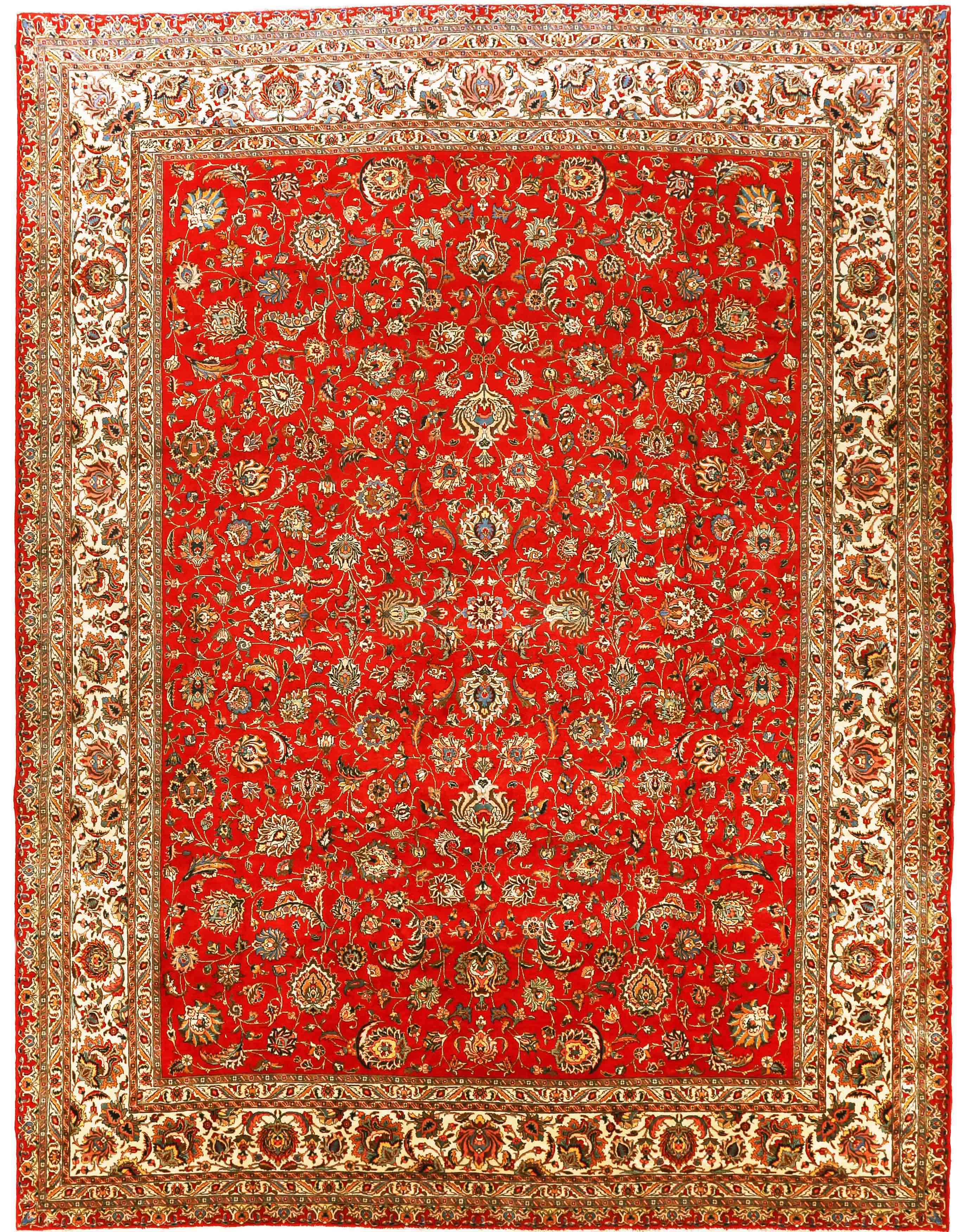 Thumbnail 2 for Antique Persian Tabriz Traditional Rug 70481