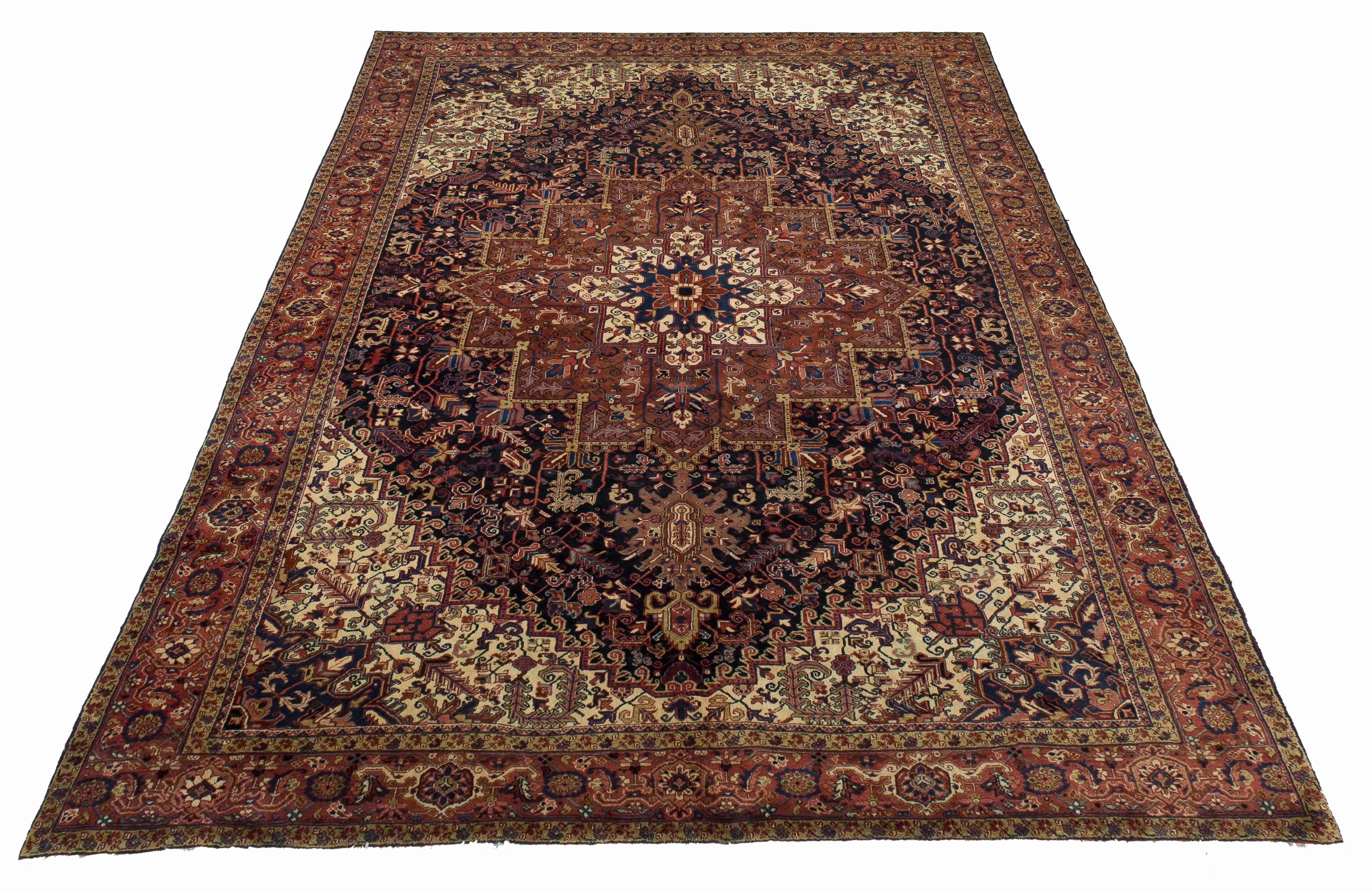 Thumbnail 2 for Antique Persian Heriz Traditional Rug 10649