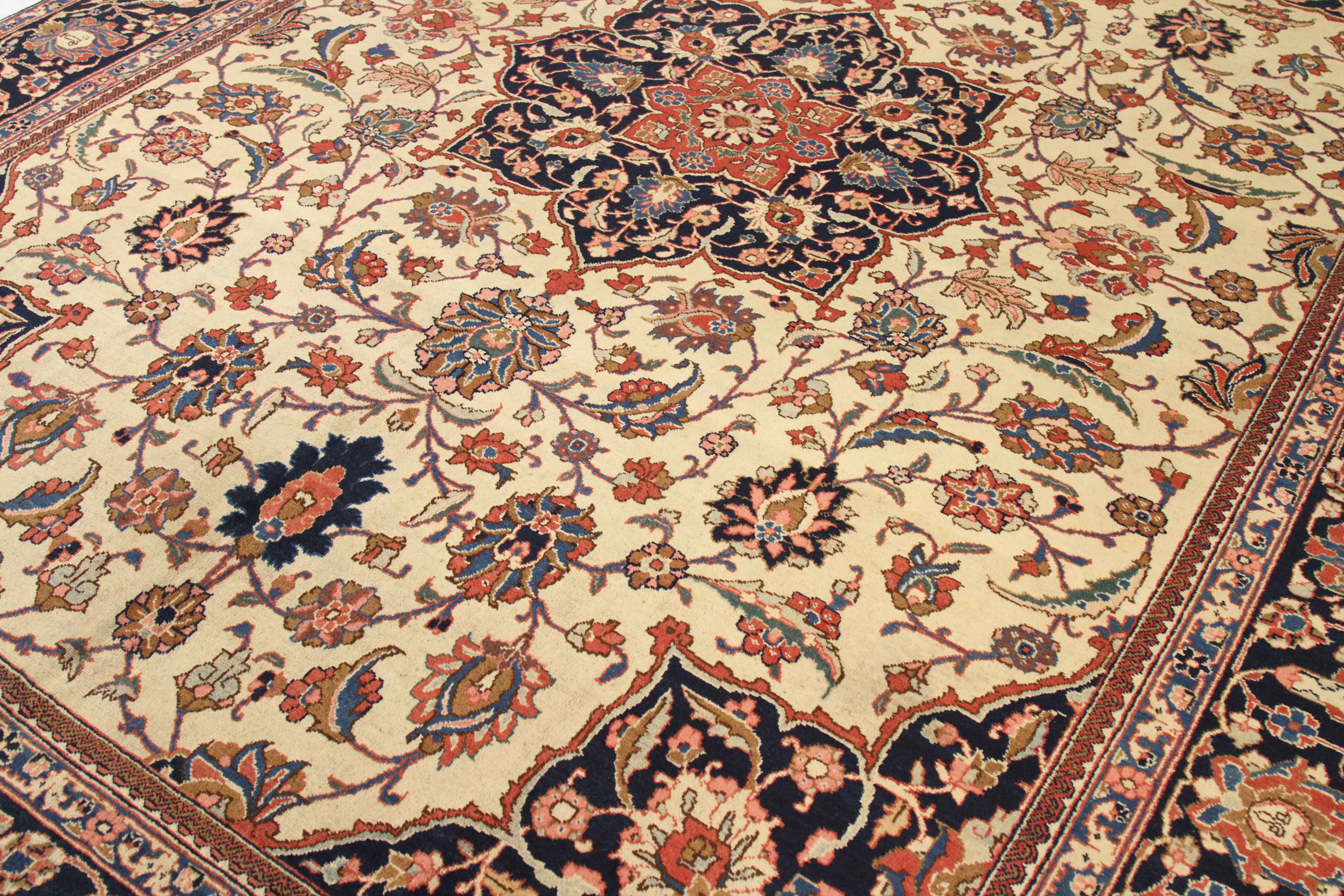 Thumbnail 2 for Antique Persian Tabriz Traditional Rug 10661