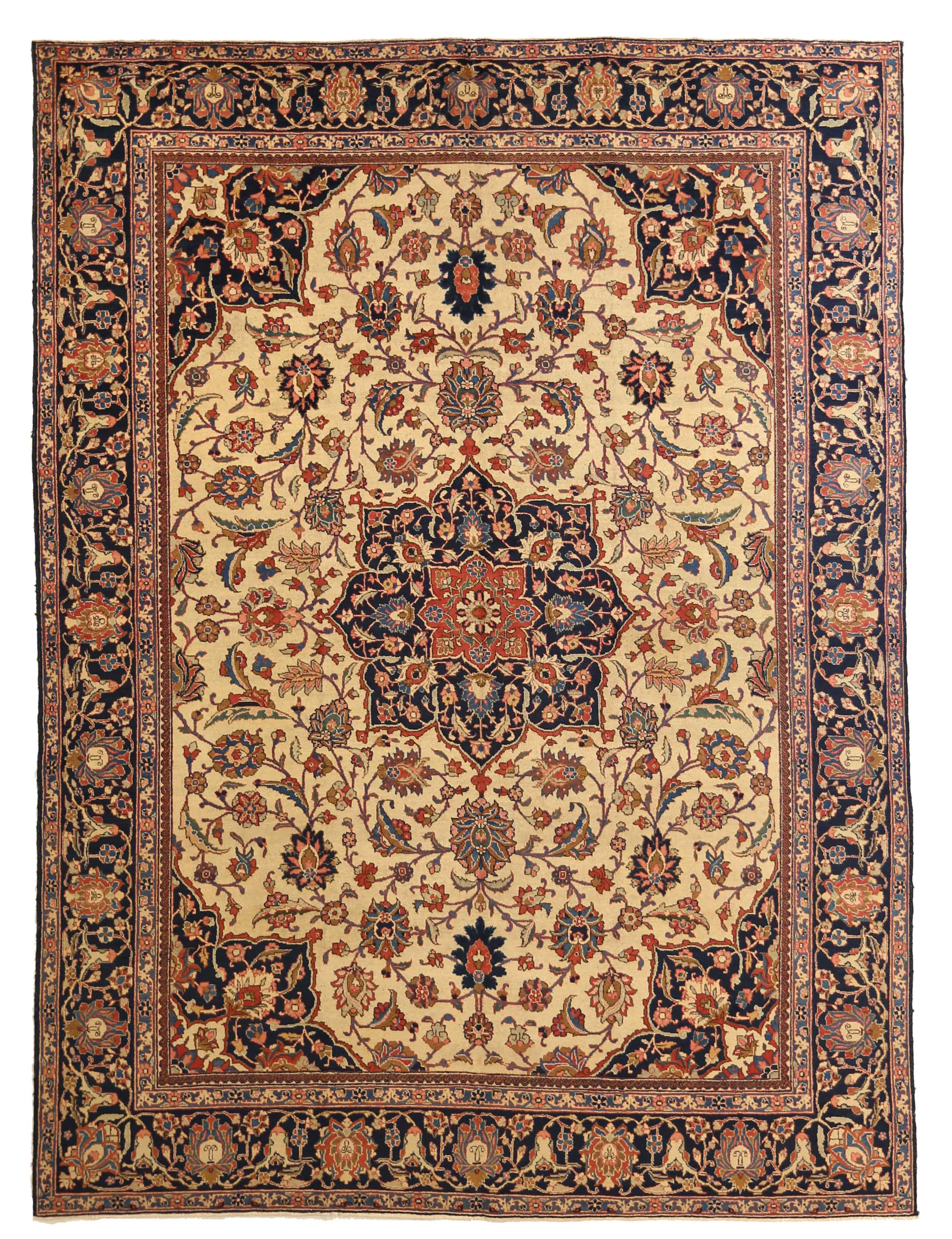 Thumbnail 8 for Antique Persian Tabriz Traditional Rug 10661