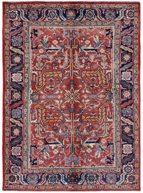 Thumbnail 6 for Antique Persian Heriz Traditional Rug 91109
