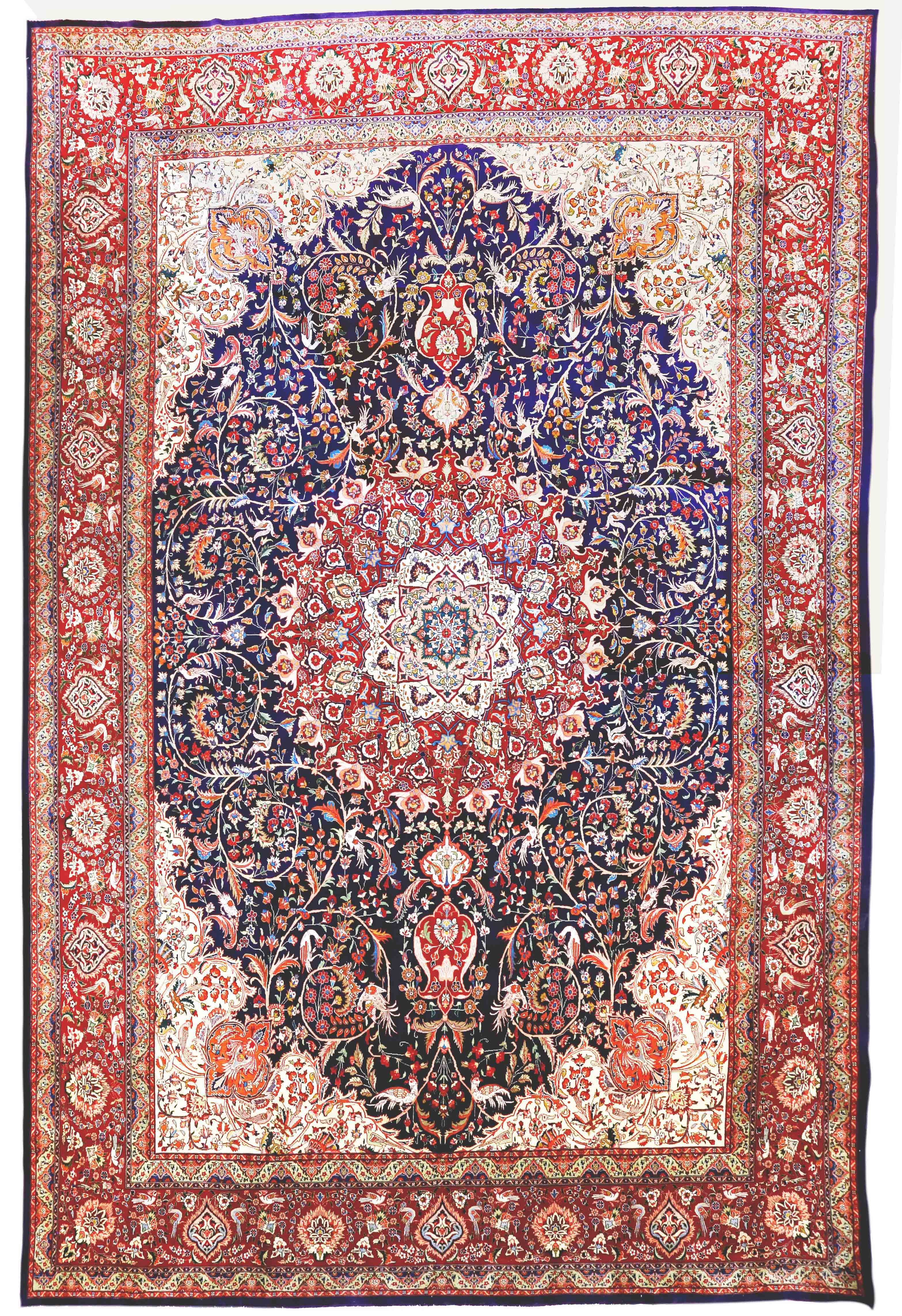 Thumbnail 3 for Antique Persian Tabriz Traditional Rug 70608
