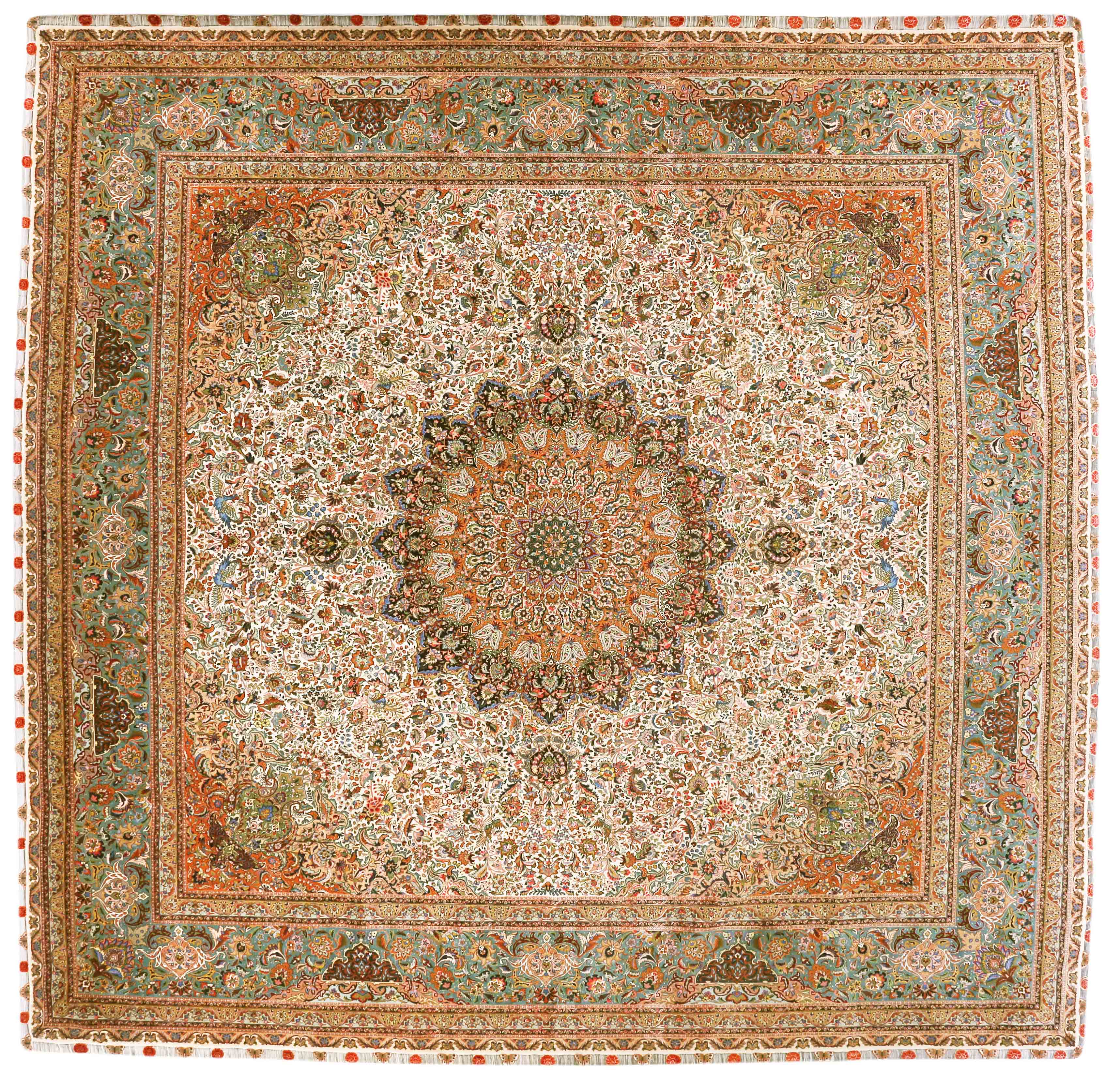 Thumbnail 2 for Antique Persian Tabriz Traditional Rug 70609