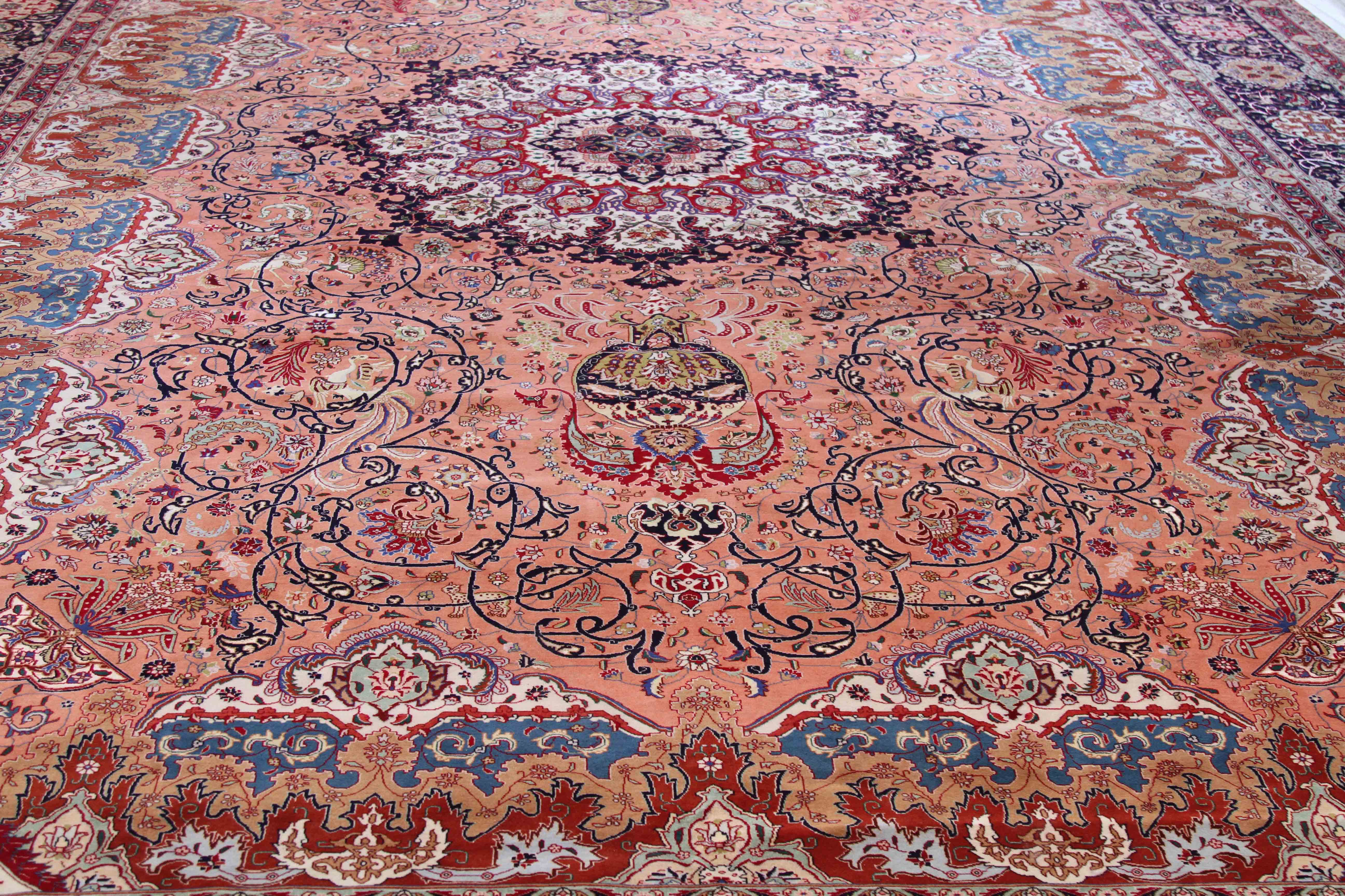 Thumbnail 4 for Antique Persian Tabriz Traditional Rug 70605
