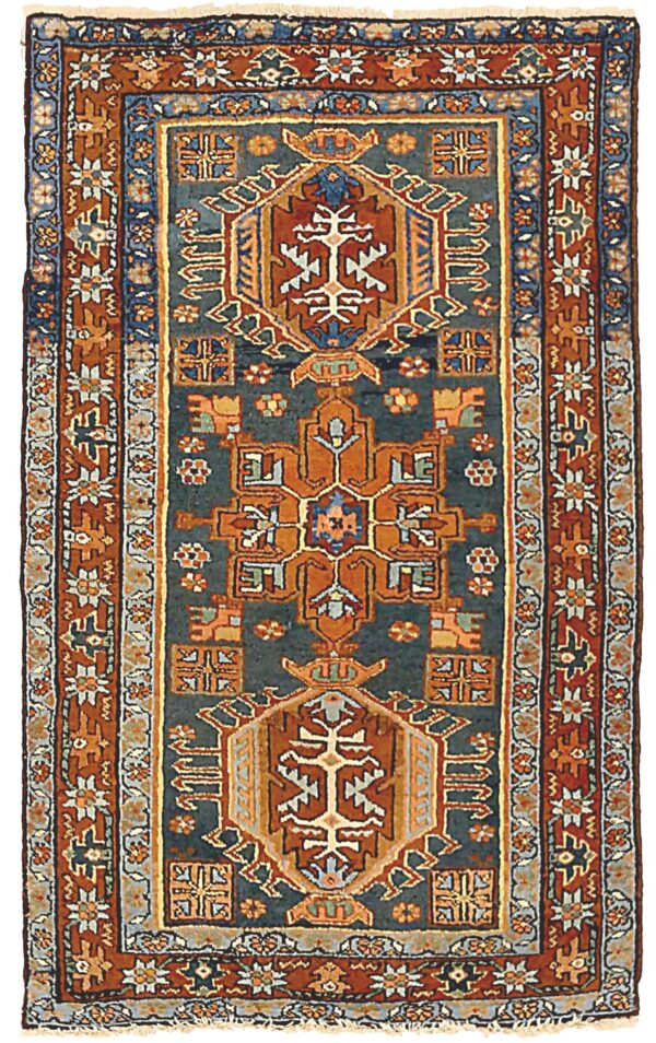 Thumbnail 15 for Antique Persian Heriz Traditional Rug 71170