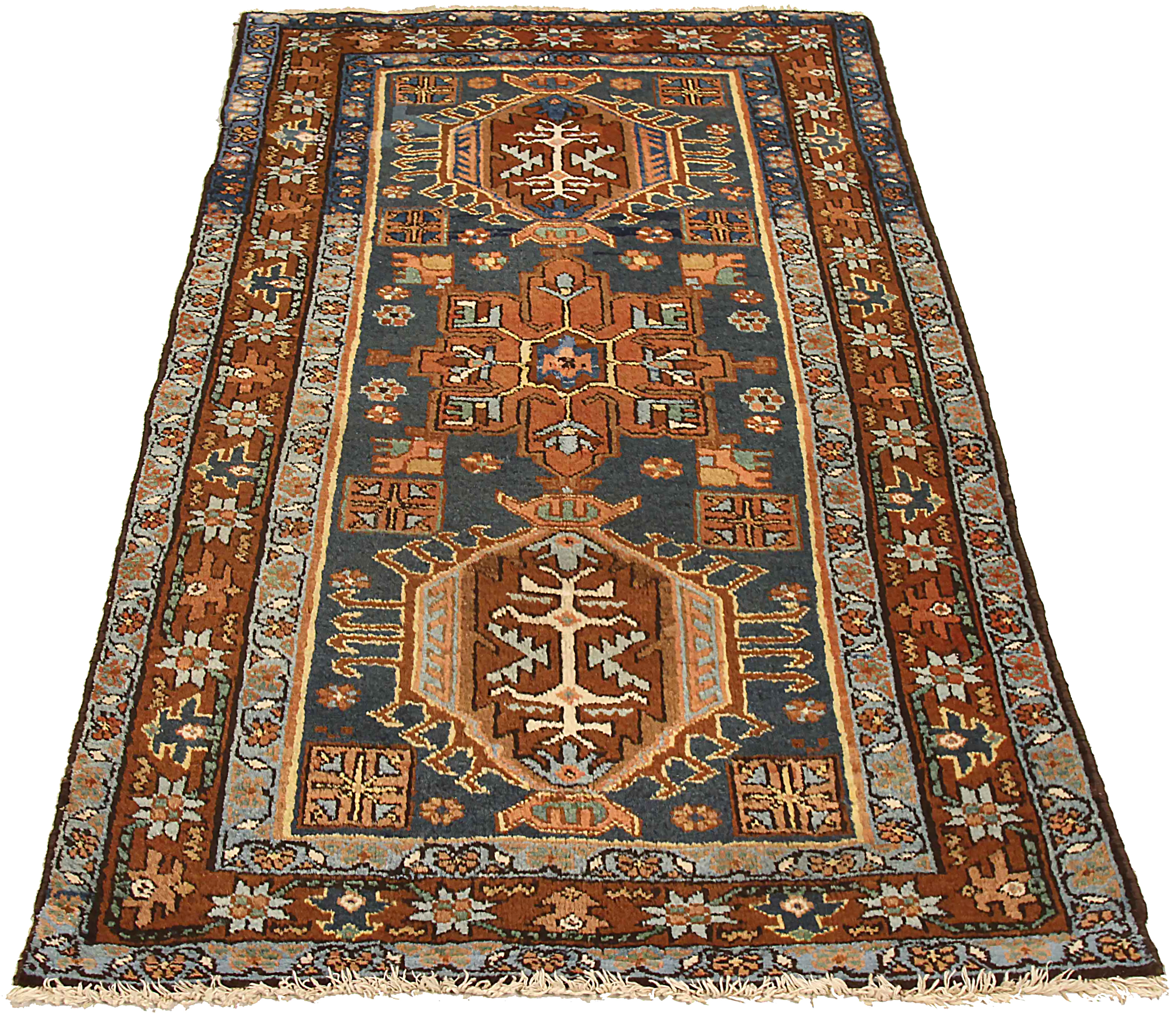 Thumbnail 2 for Antique Persian Heriz Traditional Rug 71170