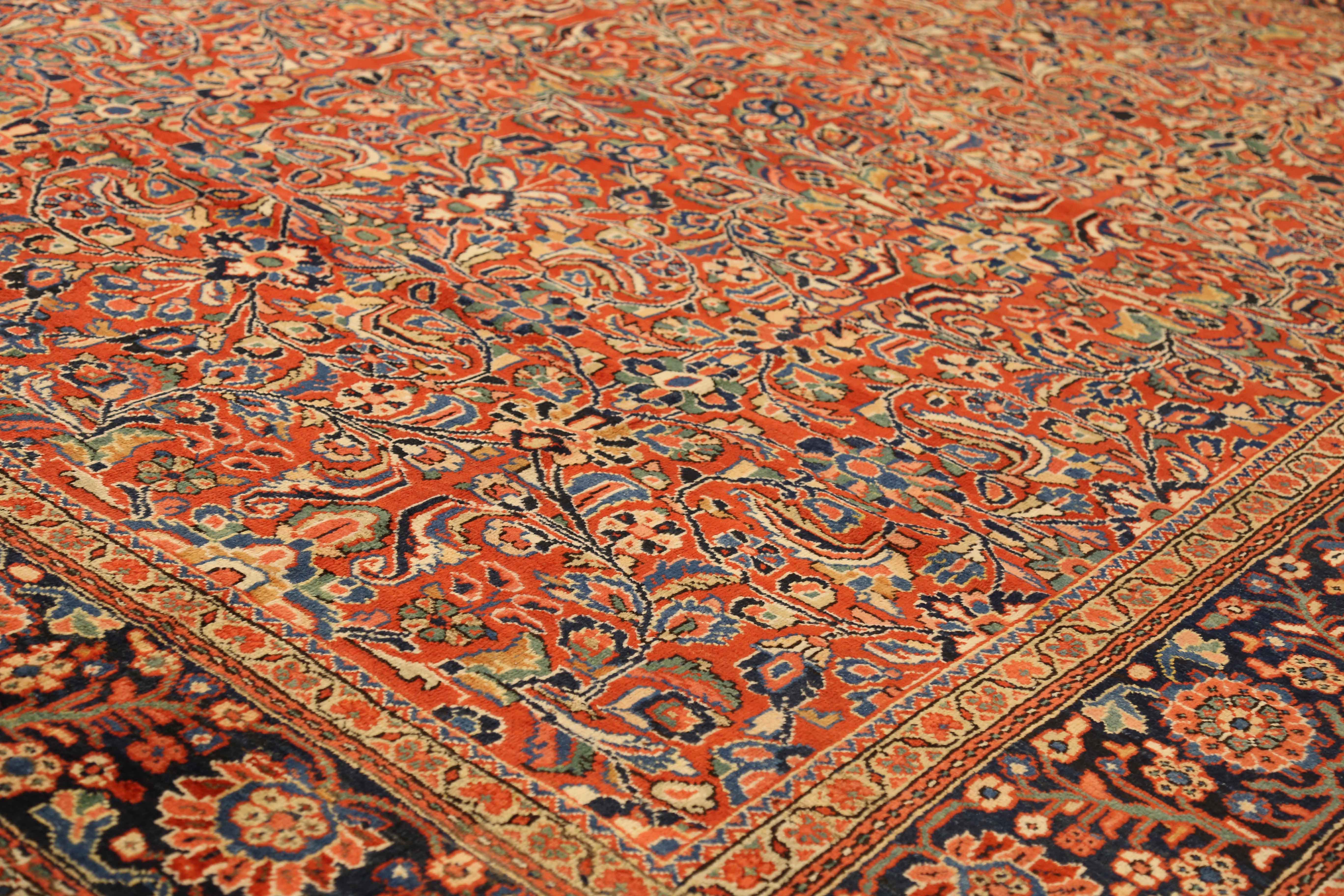 Thumbnail 5 for Antique Persian Mahal Traditional Rug 54010