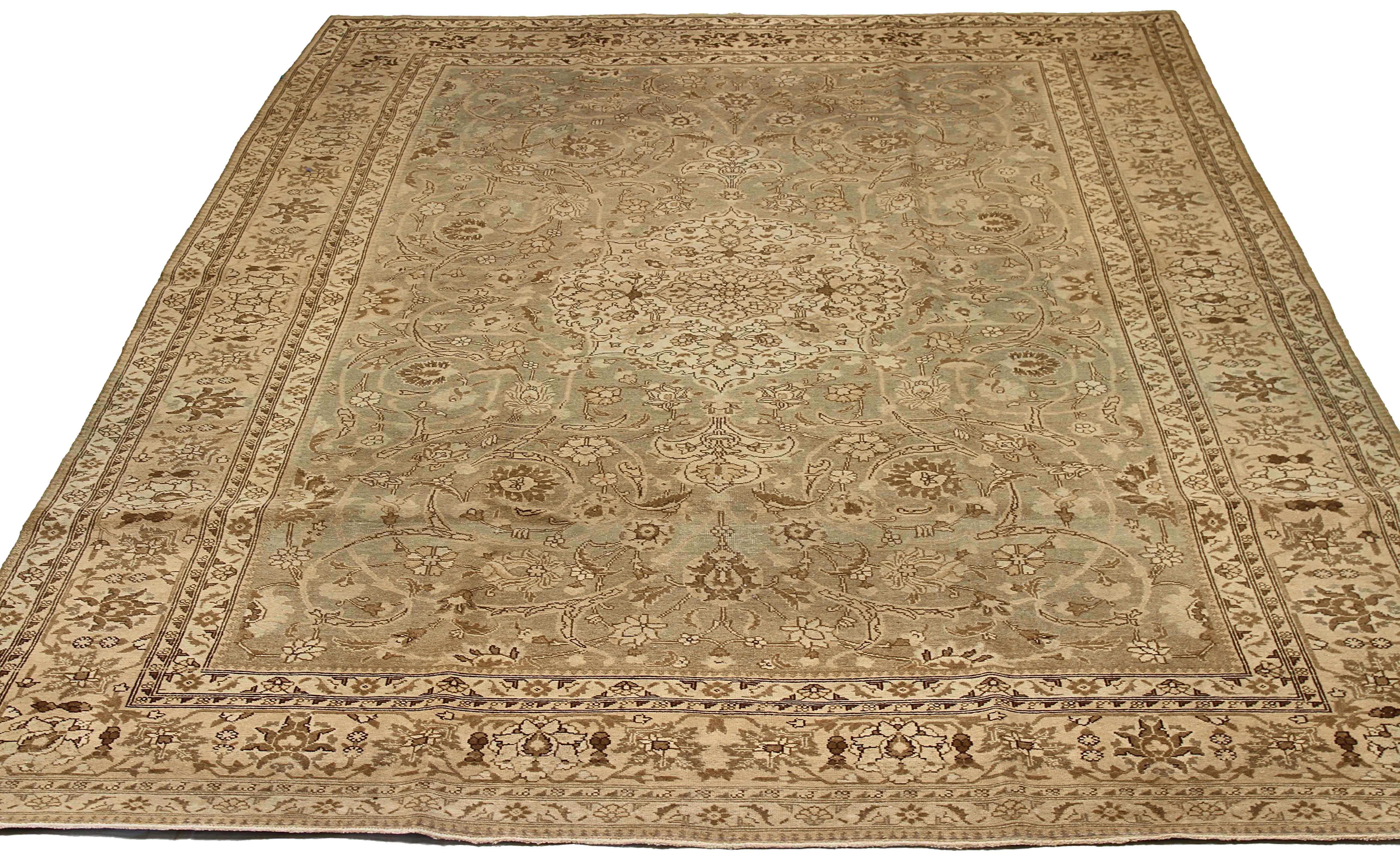 Thumbnail 3 for Antique Persian Tabriz Transitional Rug 54102