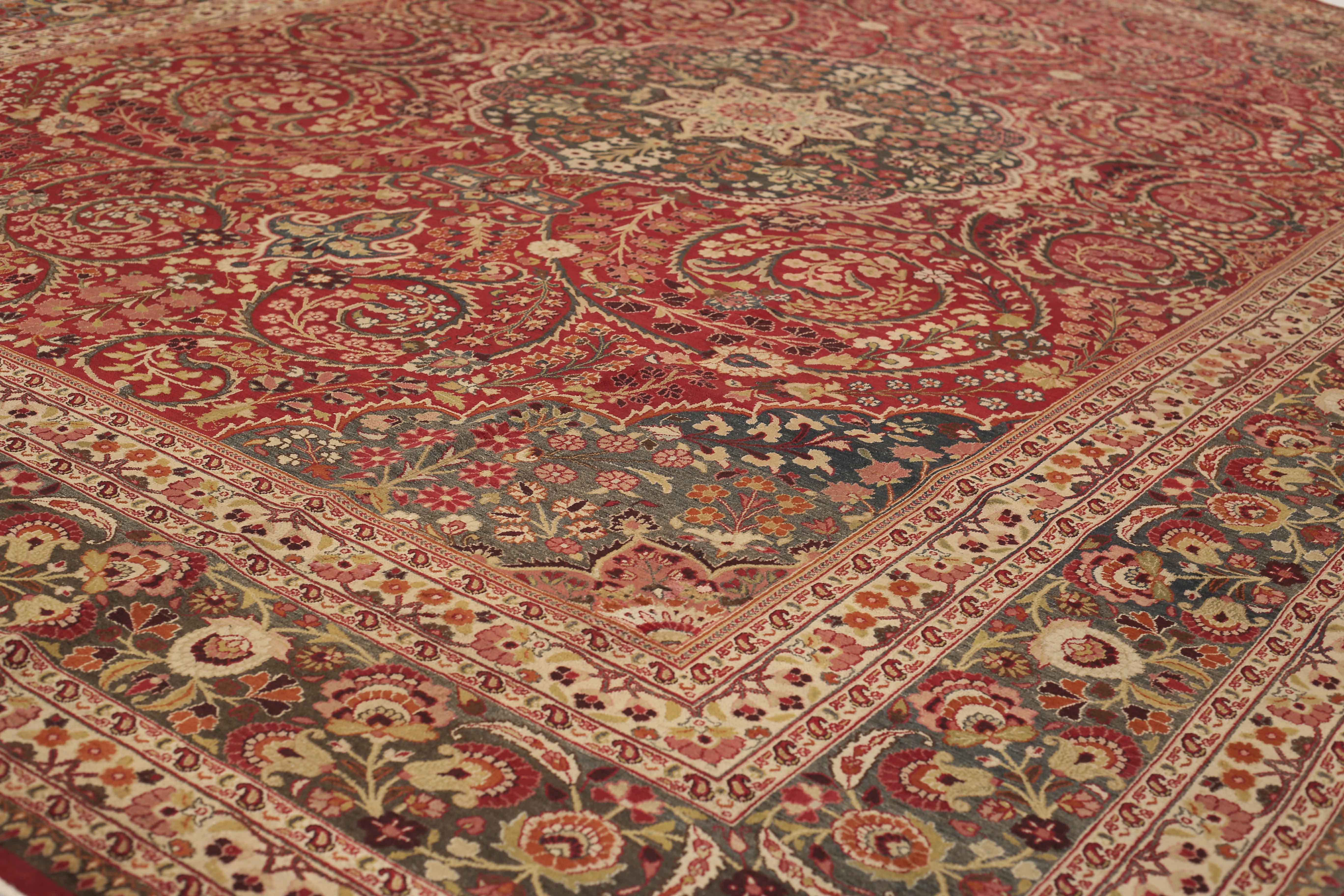 Thumbnail 5 for Antique Persian Mashad Traditional Rug 54104