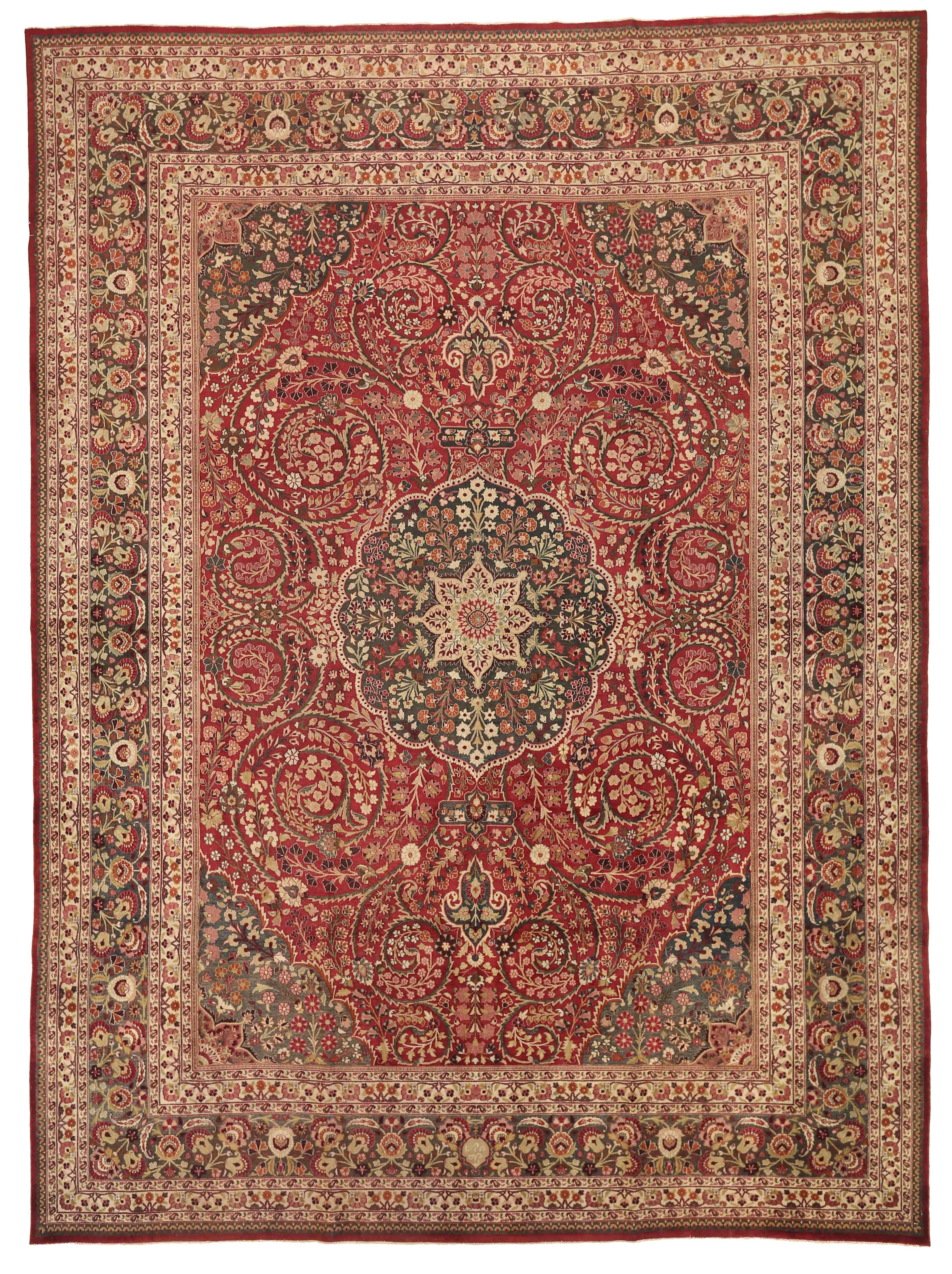 Thumbnail 3 for Antique Persian Mashad Traditional Rug 54104