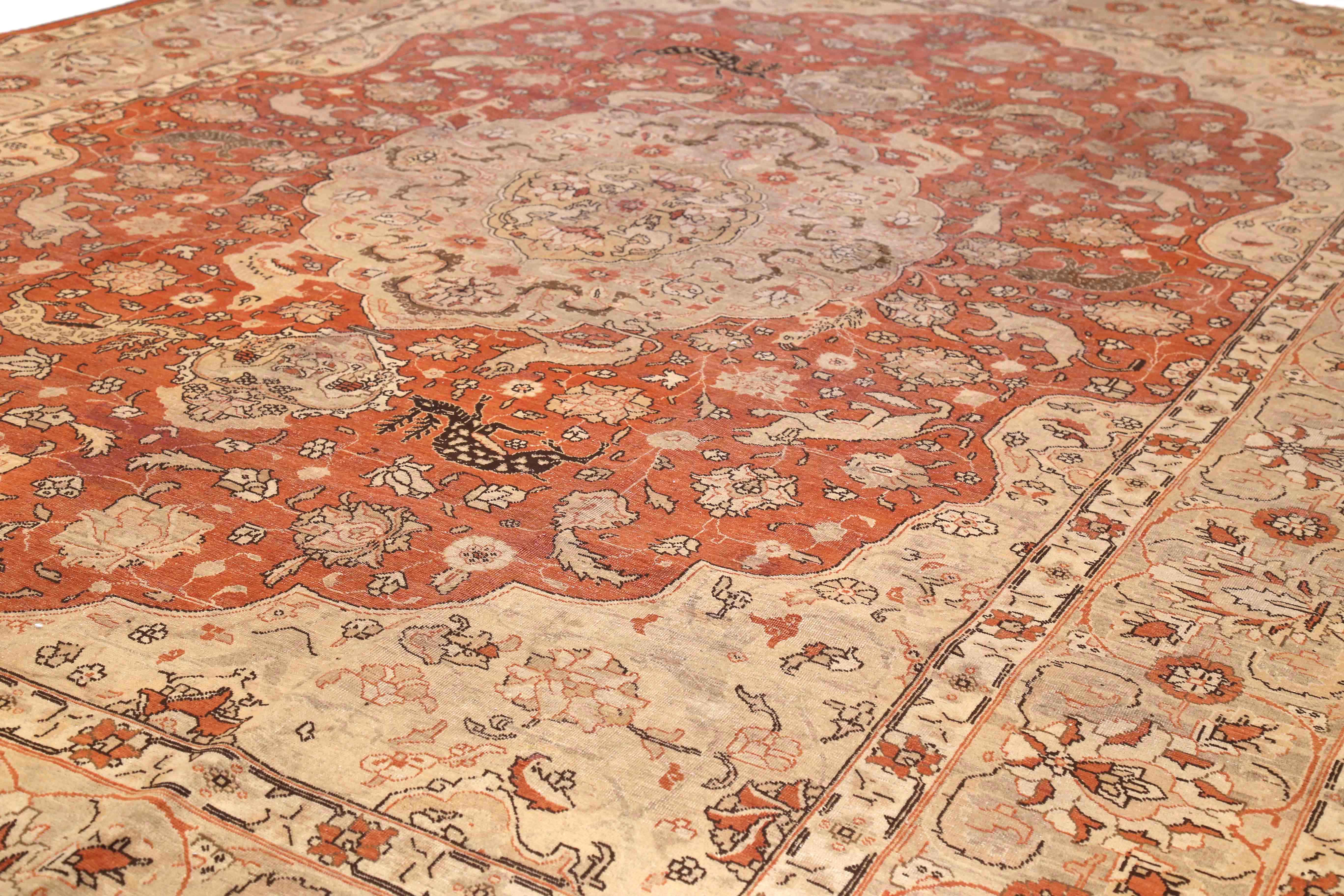 Thumbnail 2 for Antique Persian Tabriz Transitional Rug 54140