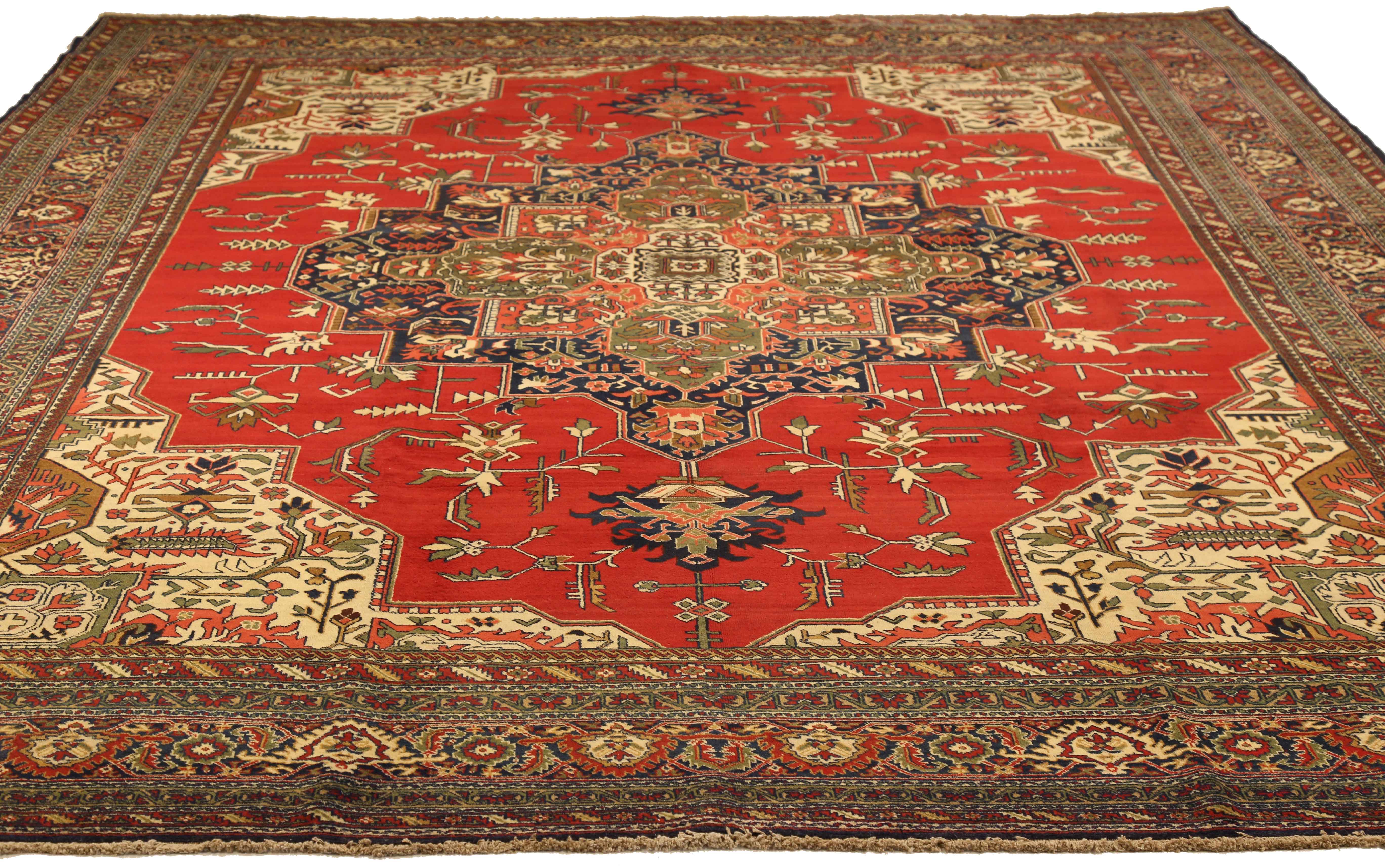 Thumbnail 6 for Antique Persian Tabriz Traditional Rug 10752