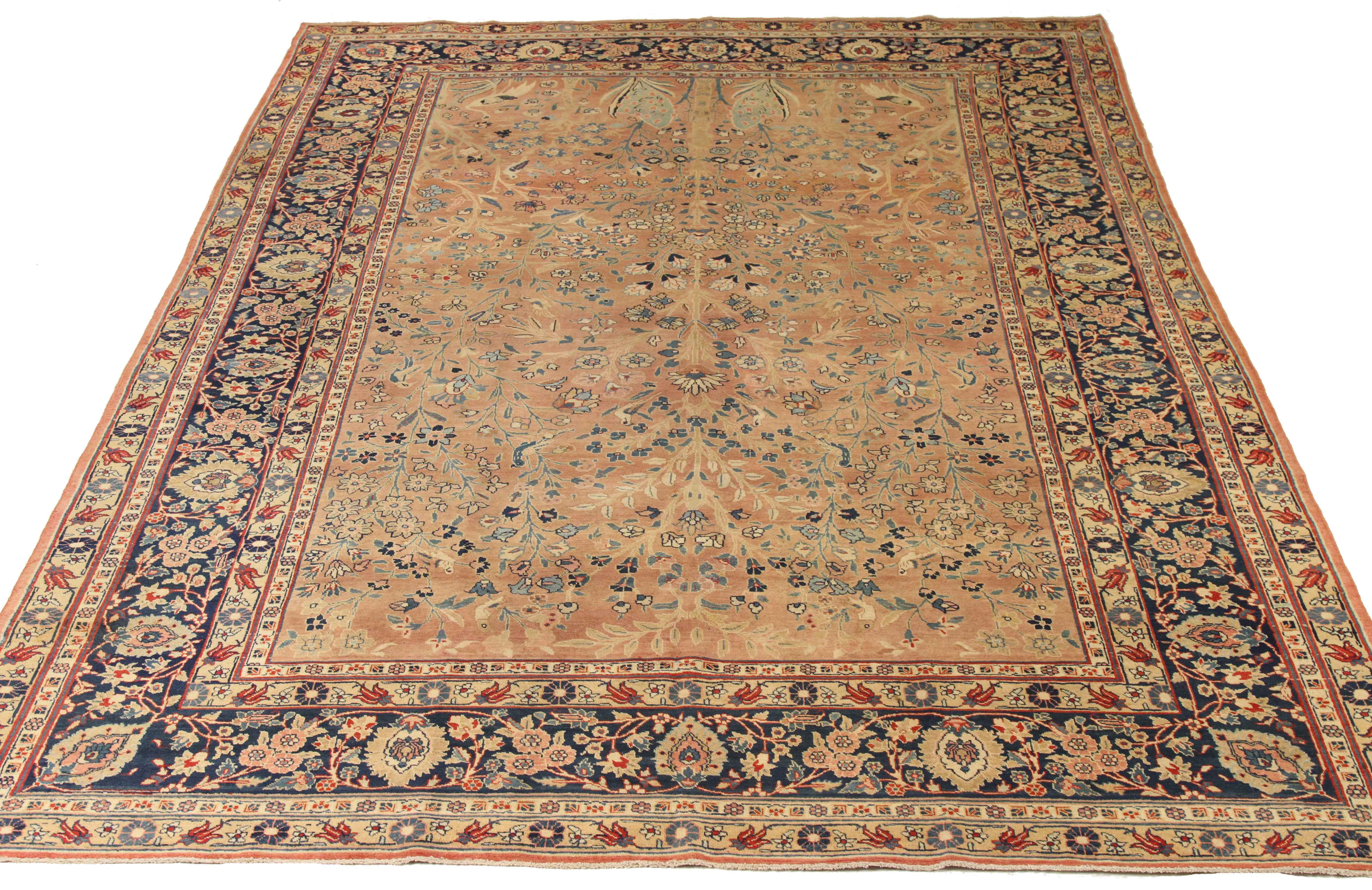 Thumbnail 14 for Antique Persian Tabriz Traditional Rug 10756