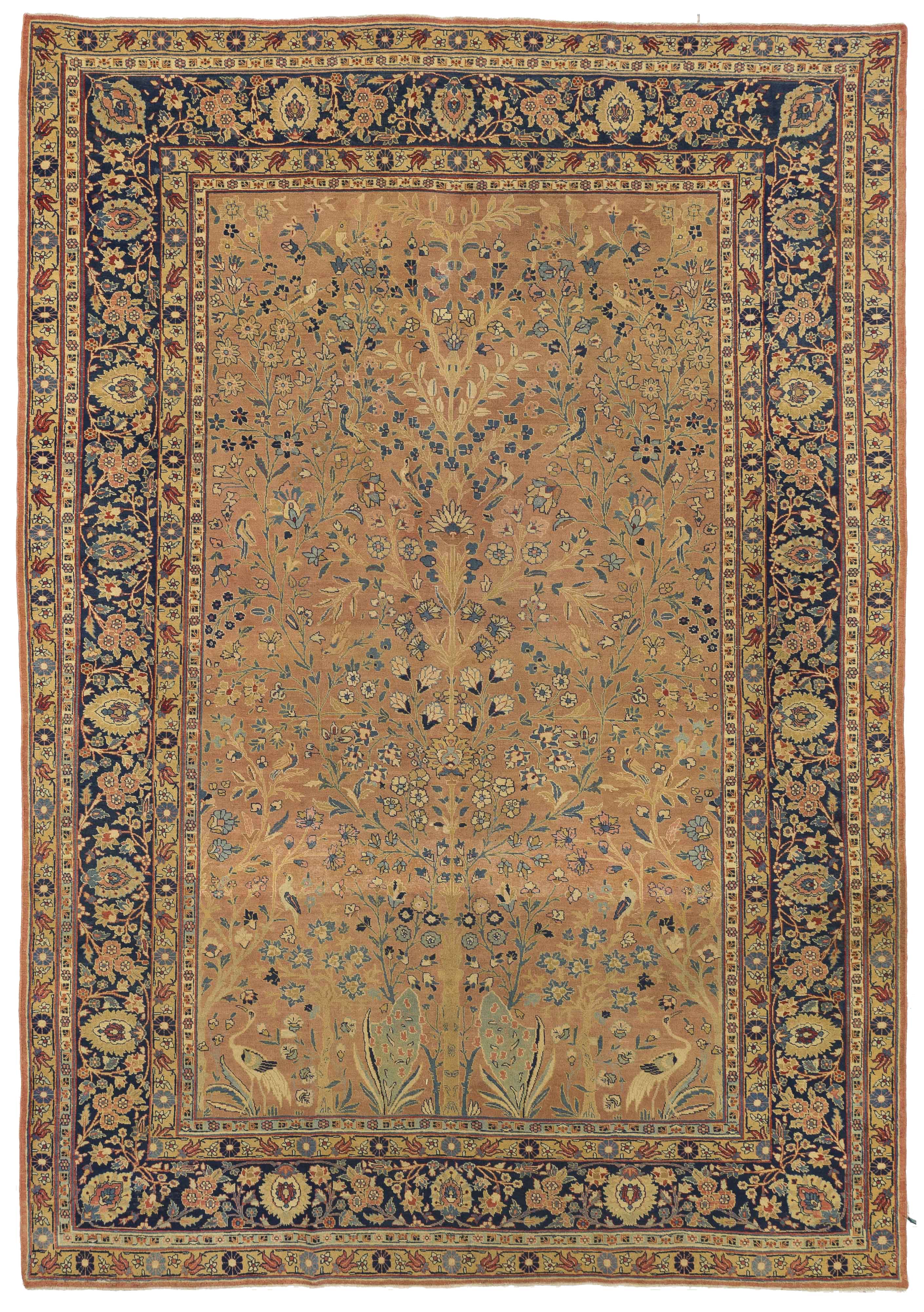 Thumbnail 4 for Antique Persian Tabriz Traditional Rug 10756