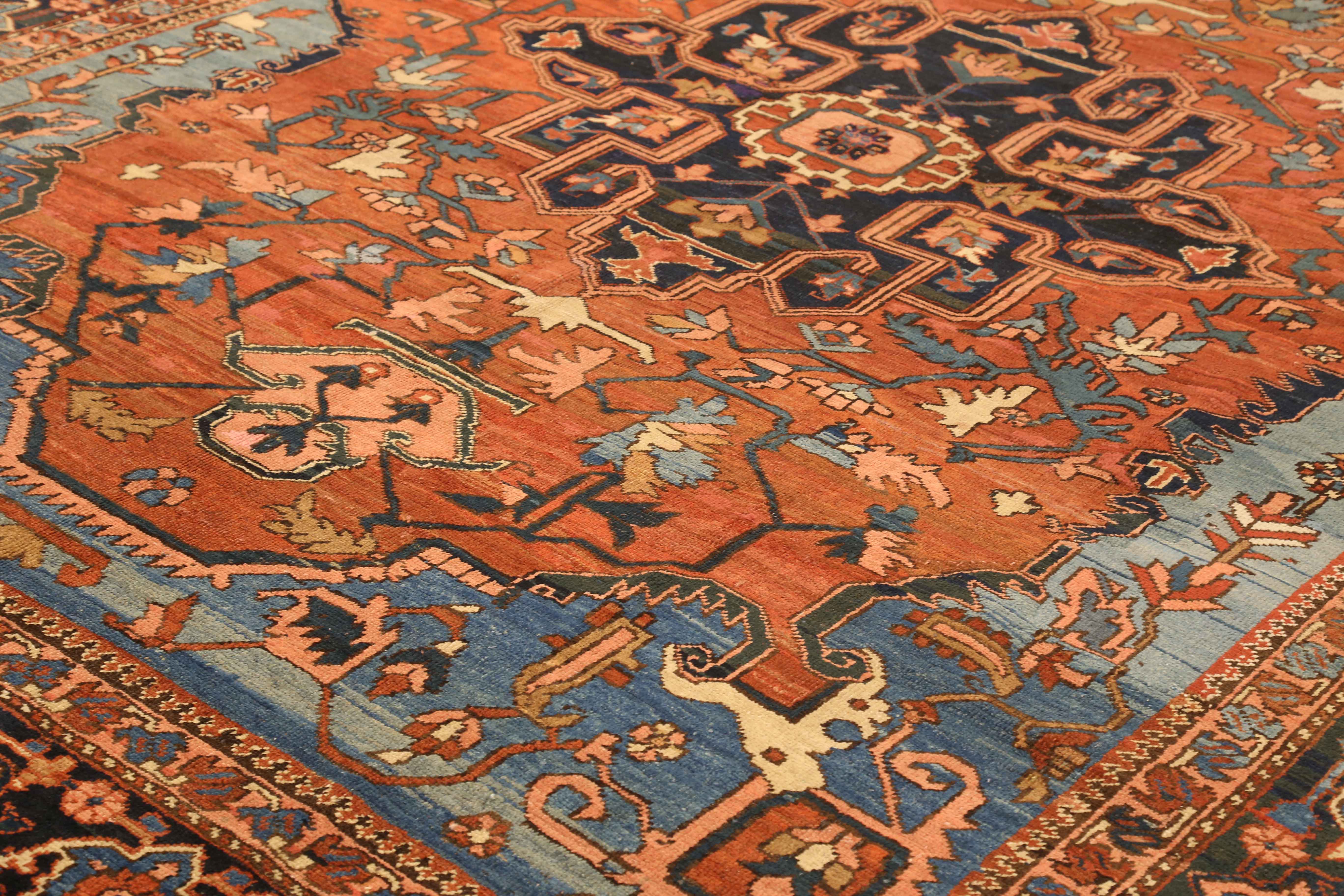 Thumbnail 10 for Antique Persian Heriz Traditional Rug 10774