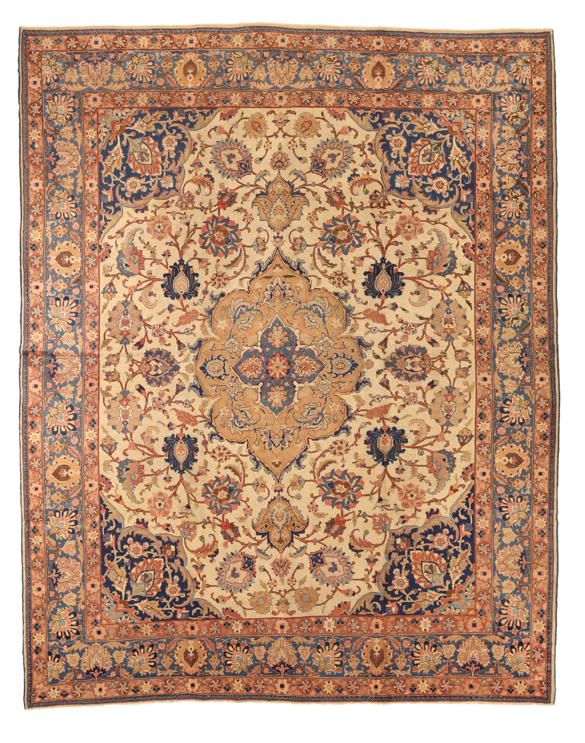 Thumbnail 4 for Antique Persian Tabriz Traditional Rug 10778