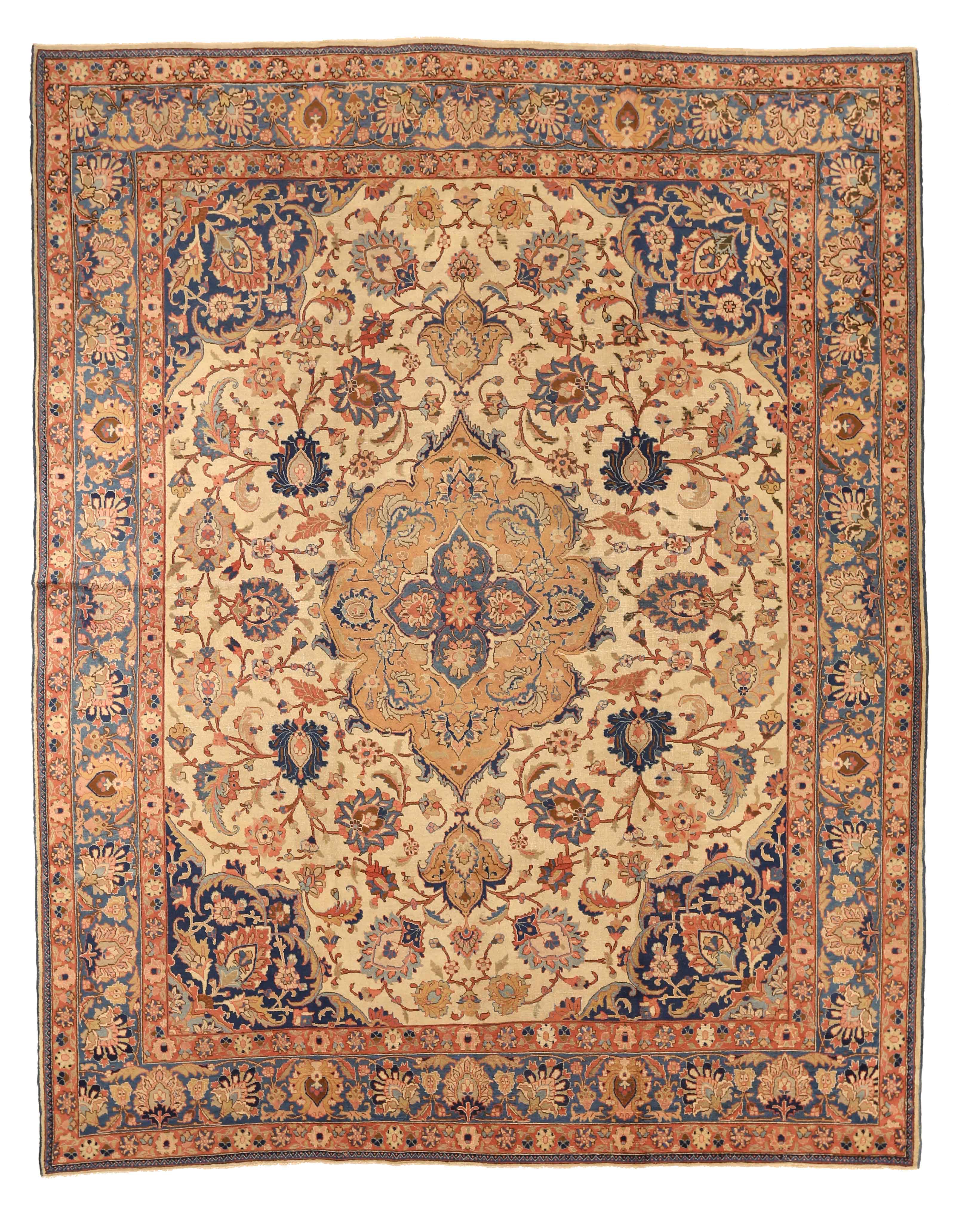 Thumbnail 9 for Antique Persian Tabriz Traditional Rug 10778