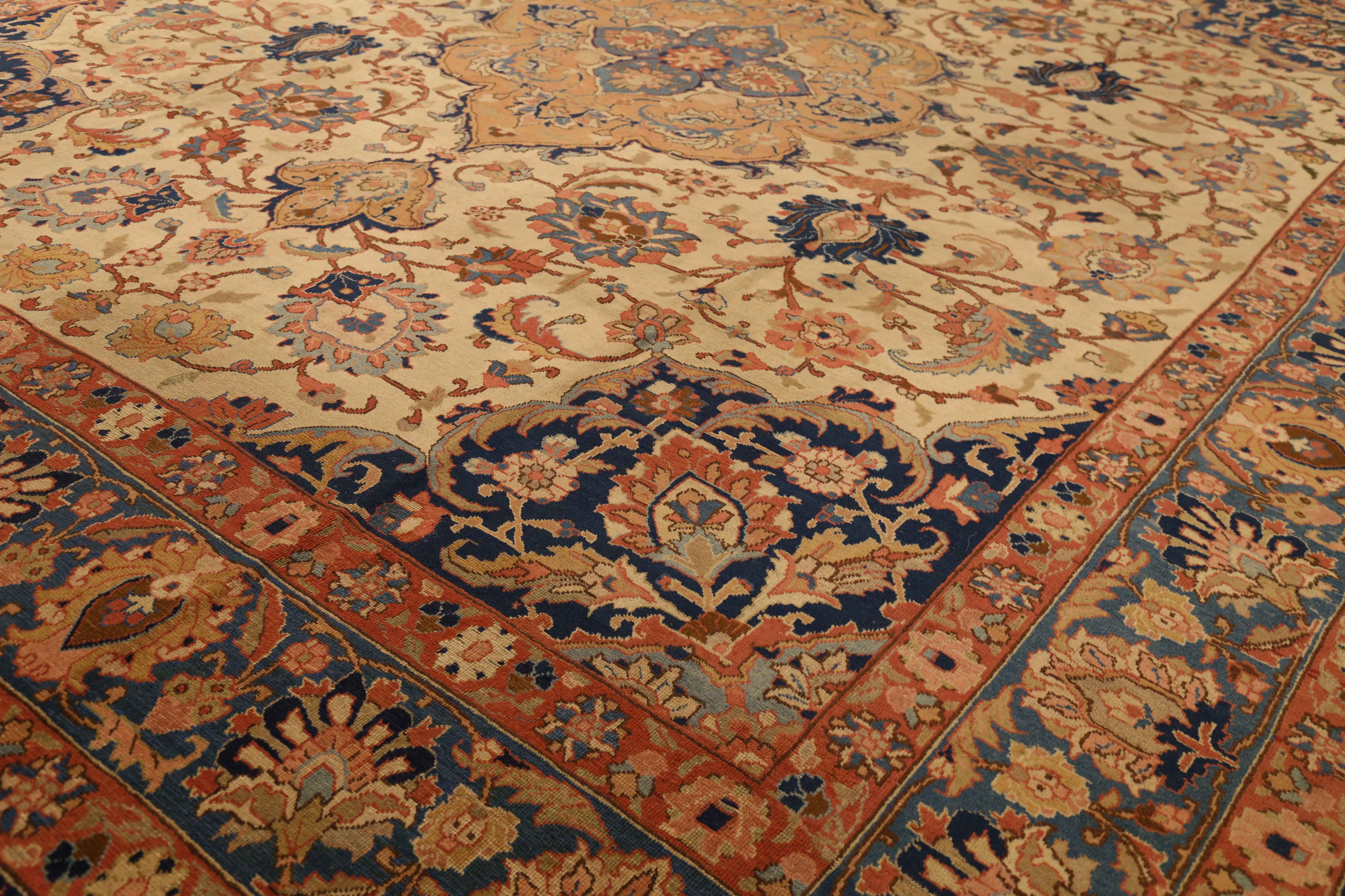 Thumbnail 7 for Antique Persian Tabriz Traditional Rug 10778