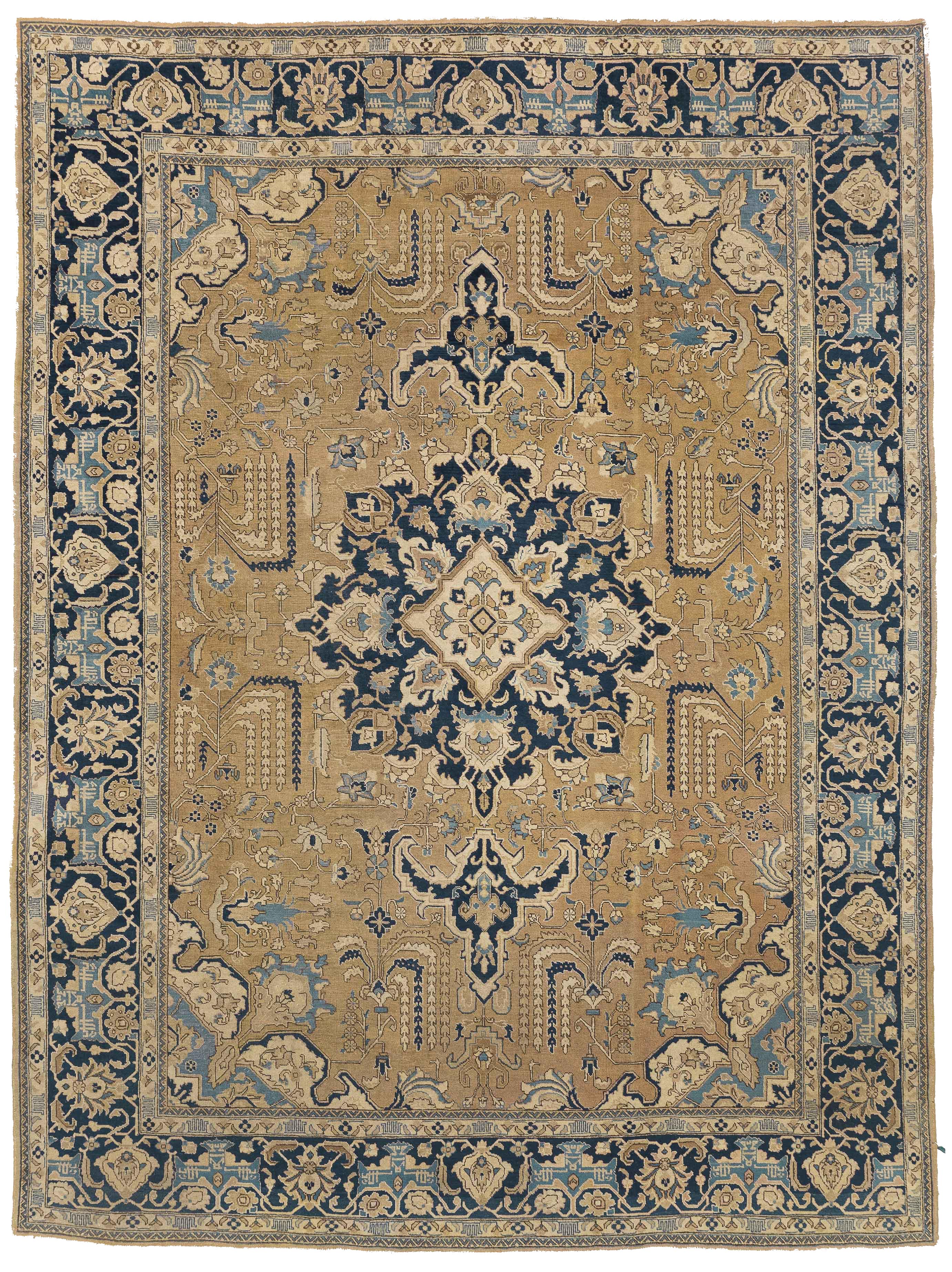 Thumbnail 2 for Antique Persian Tabriz Traditional Rug 10783