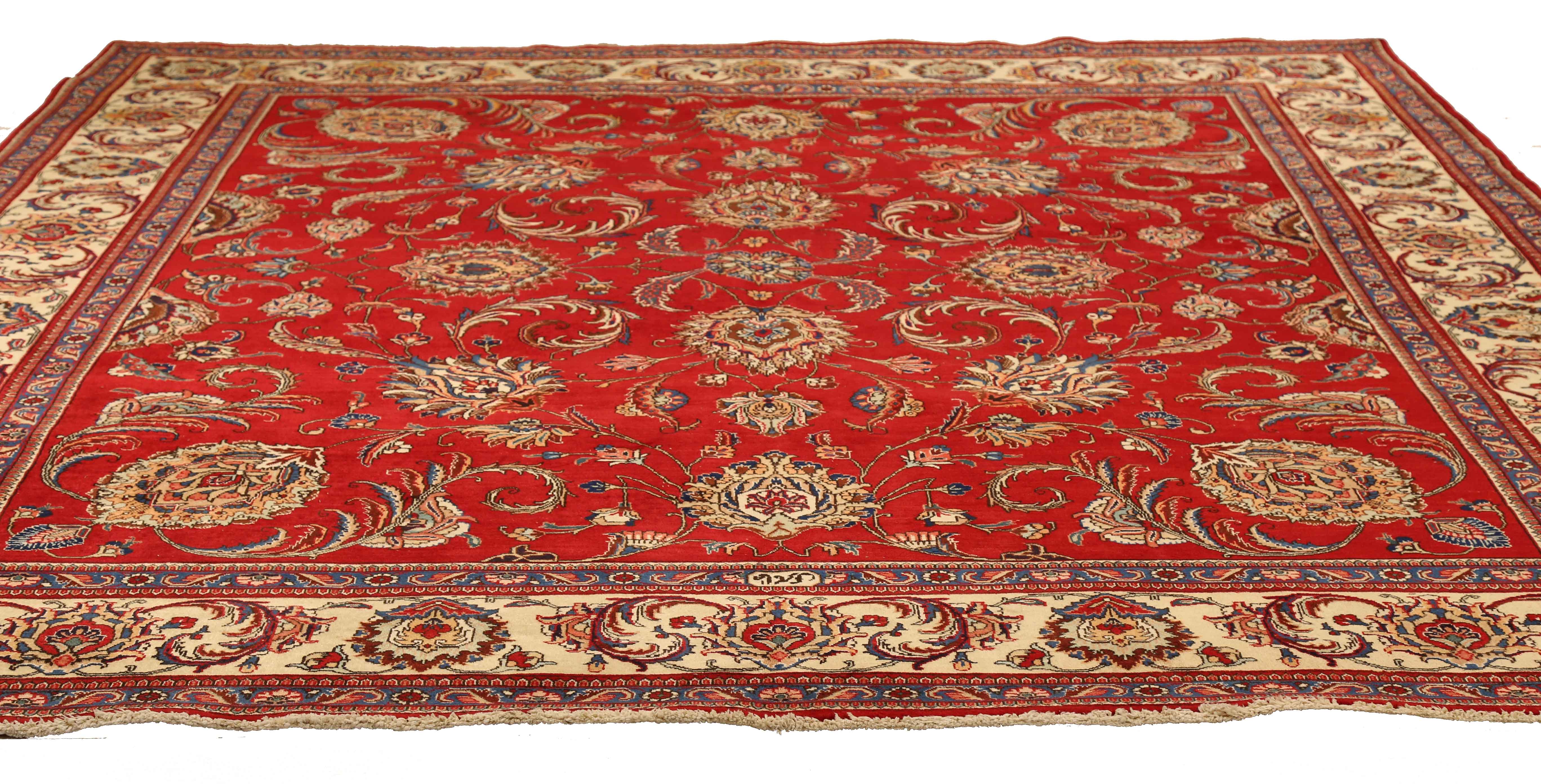 Thumbnail 5 for Antique Persian Tabriz Traditional Rug 65084