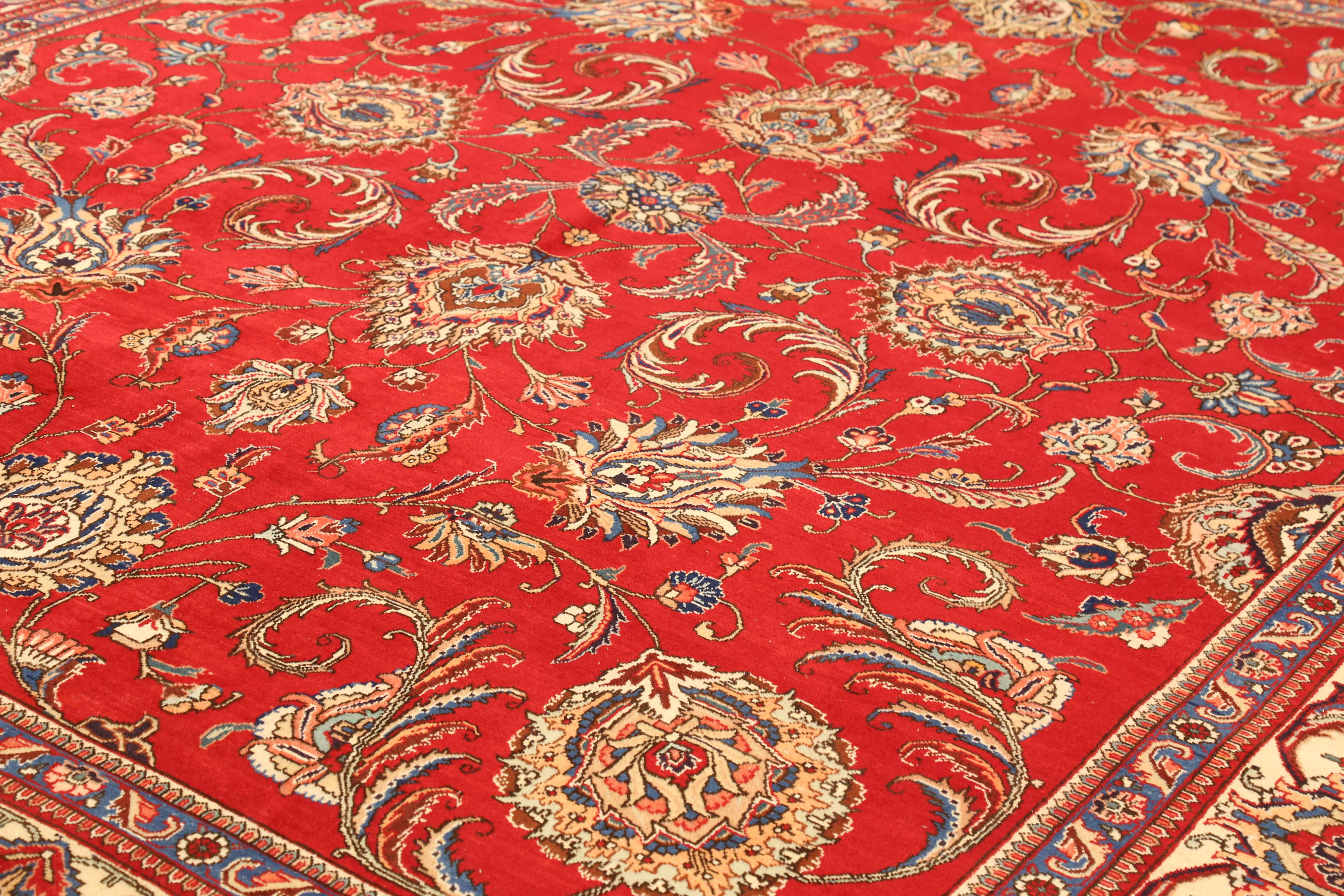 Thumbnail 4 for Antique Persian Tabriz Traditional Rug 65084