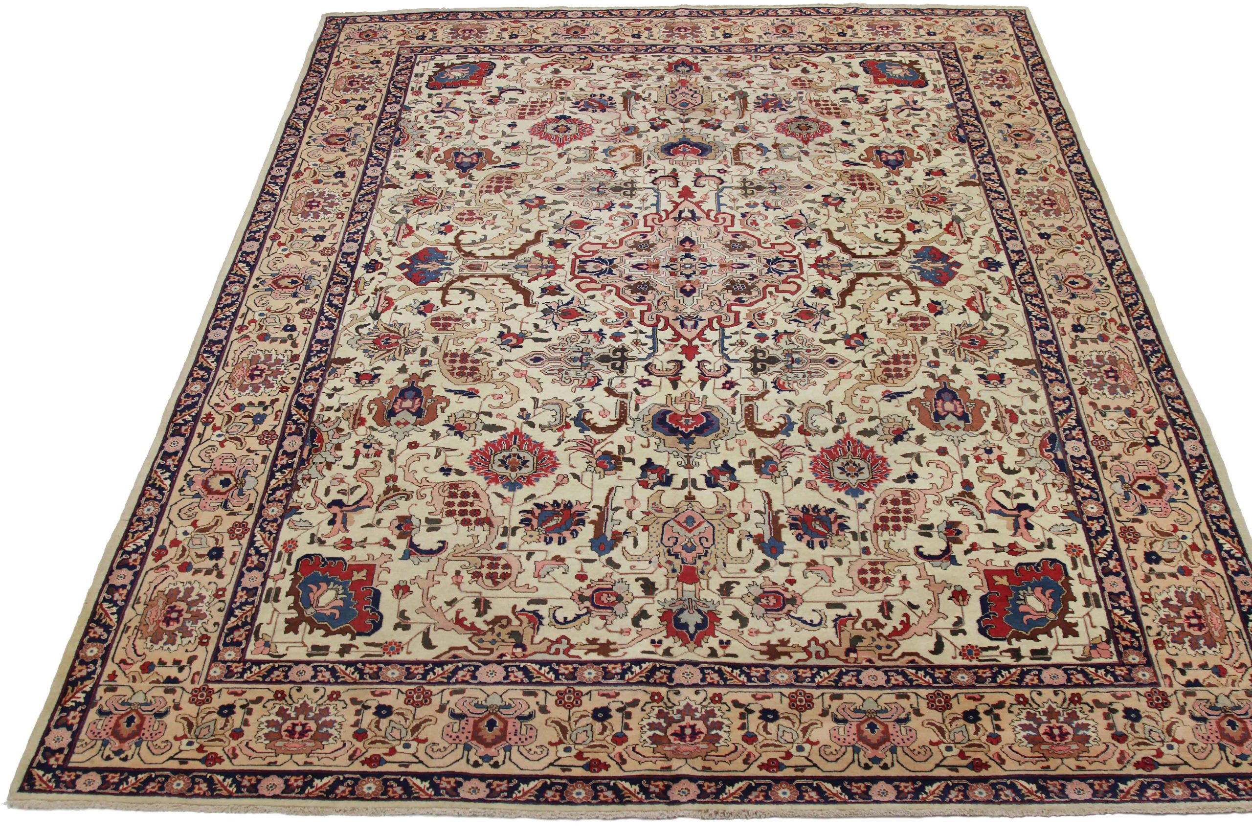 Thumbnail 14 for Antique Persian Tabriz Traditional Rug 10707