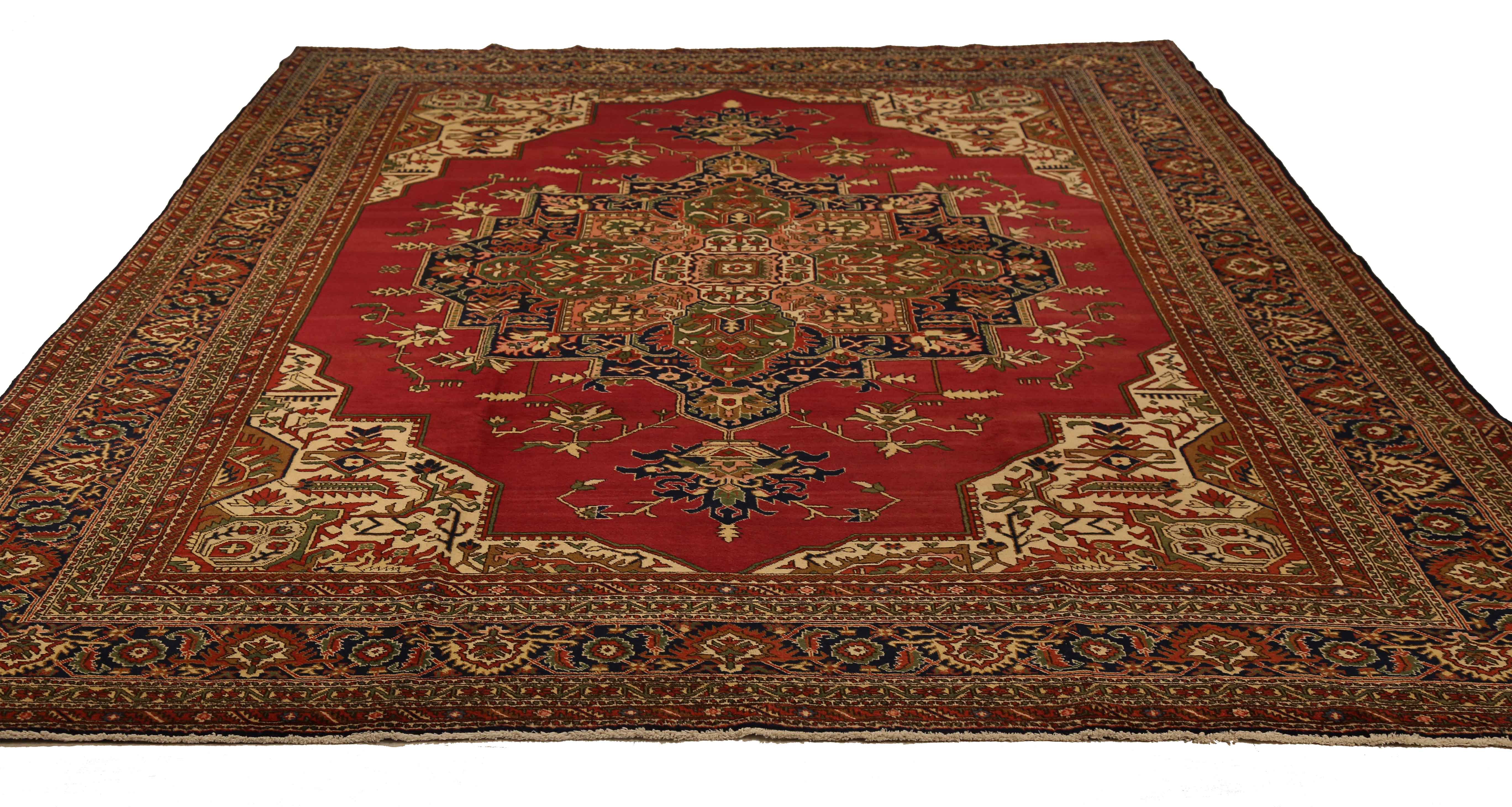 Thumbnail 8 for Antique Persian Tabriz Traditional Rug 10842