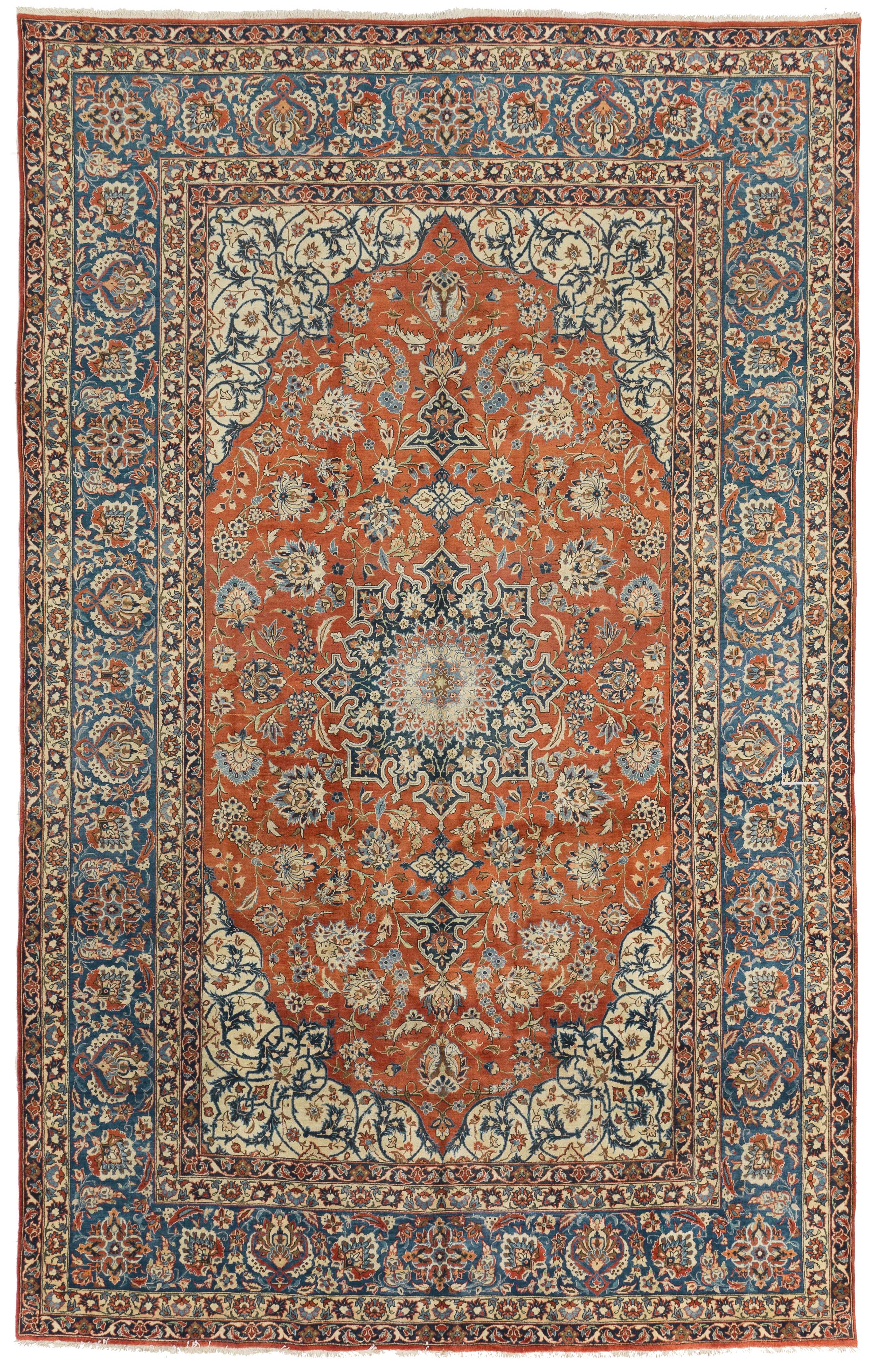 Thumbnail 2 for Antique Persian Isfahan Traditional Rug 10847