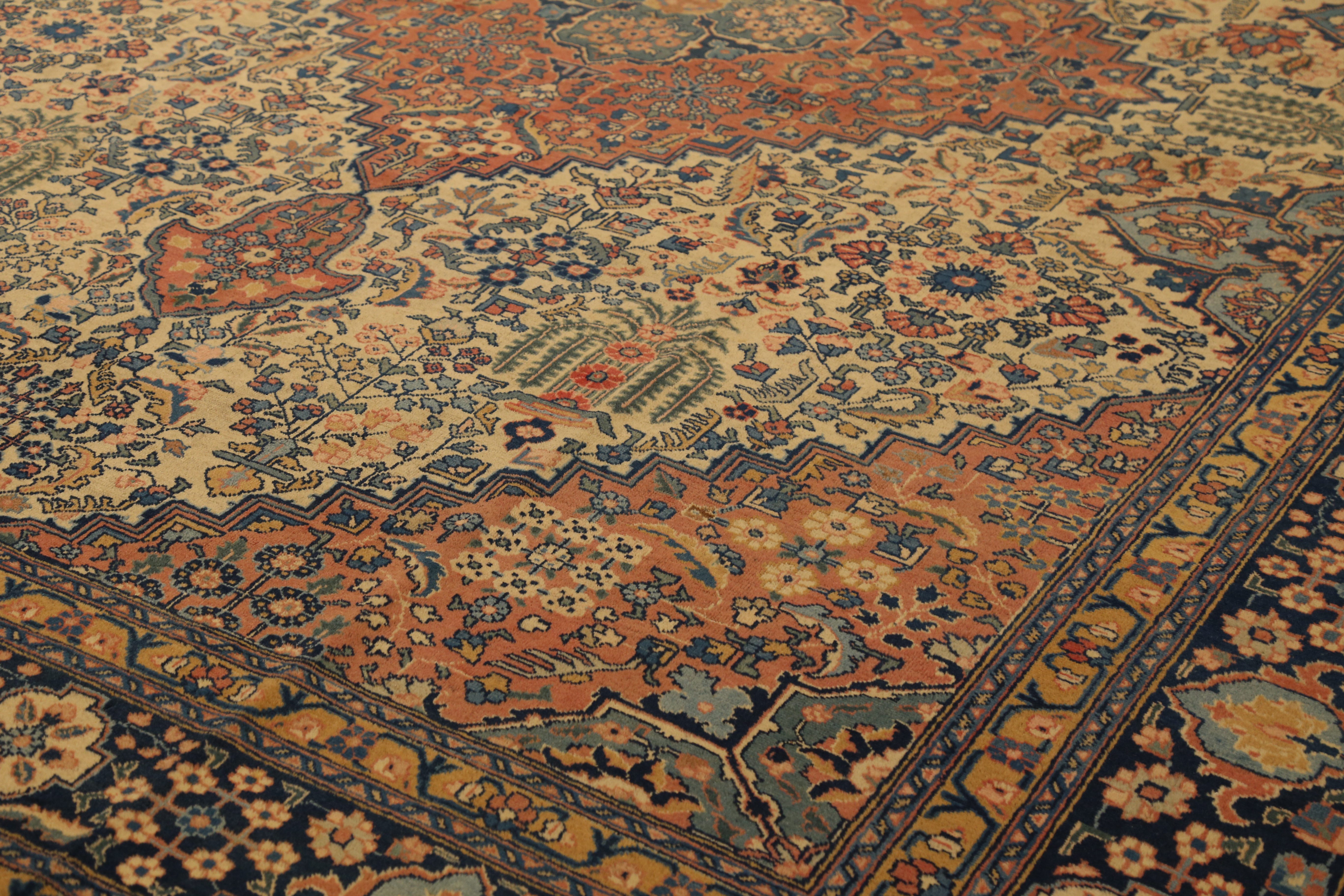 Thumbnail 2 for Antique Persian Tabriz Traditional Rug 10858