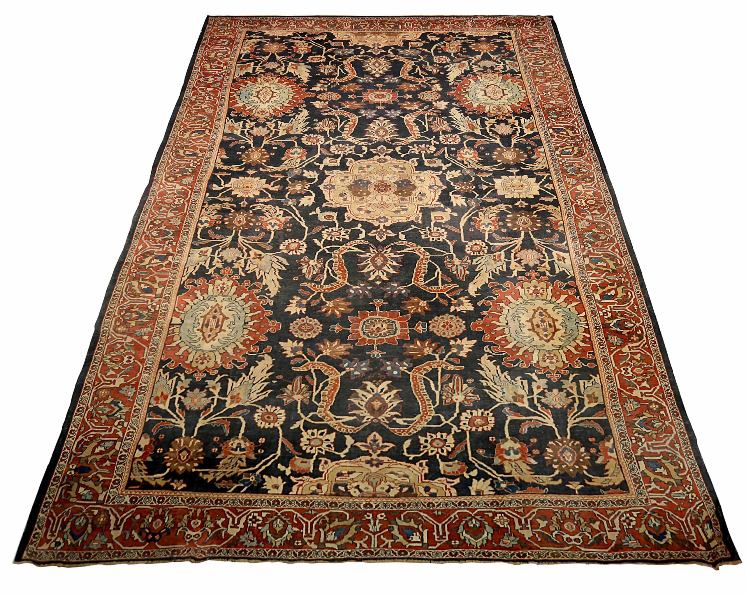 Thumbnail 3 for Antique Persian Sultanabad Traditional Rug 92123