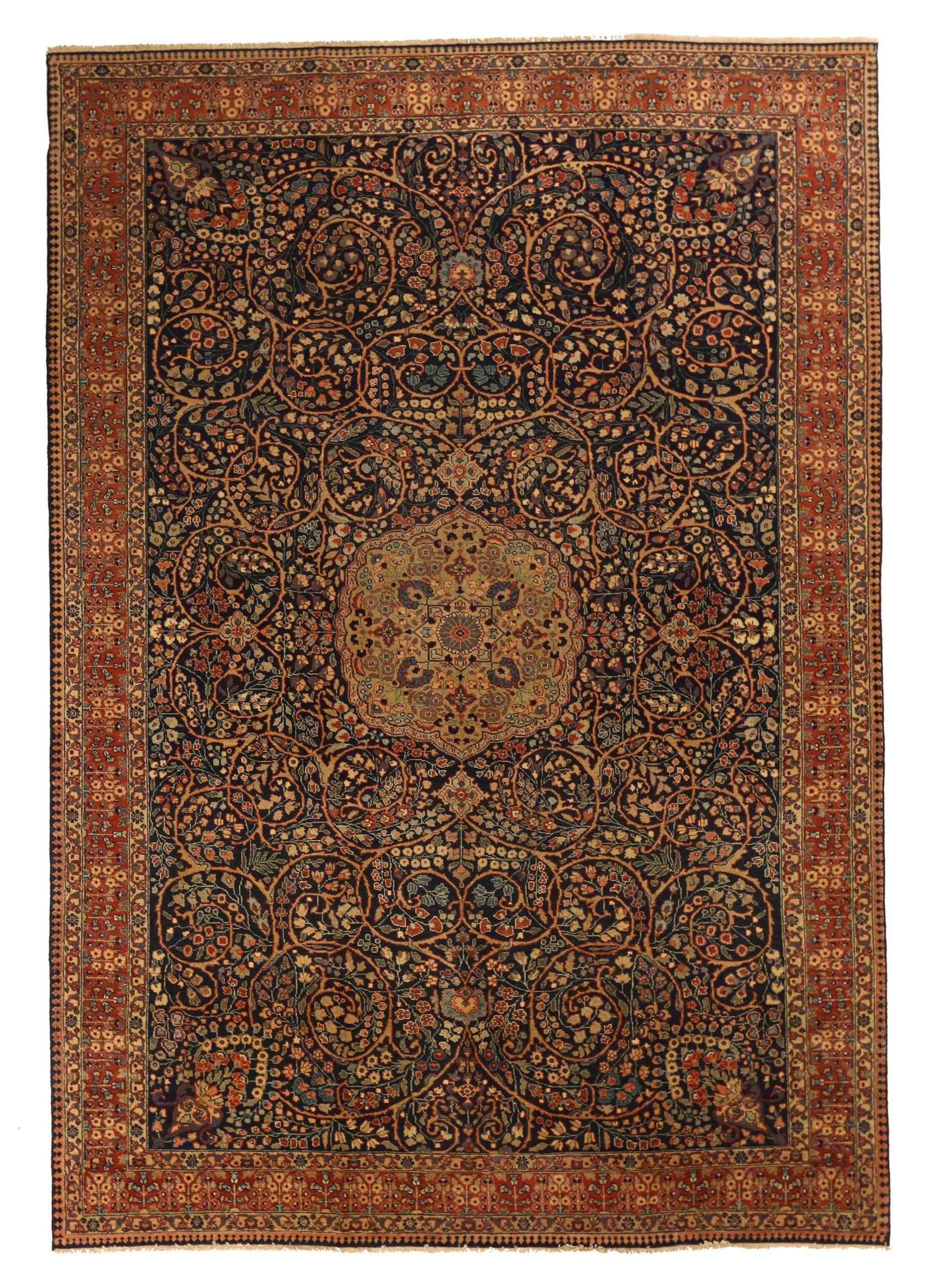 Thumbnail 10 for Antique Persian Tabriz Traditional Rug 10910