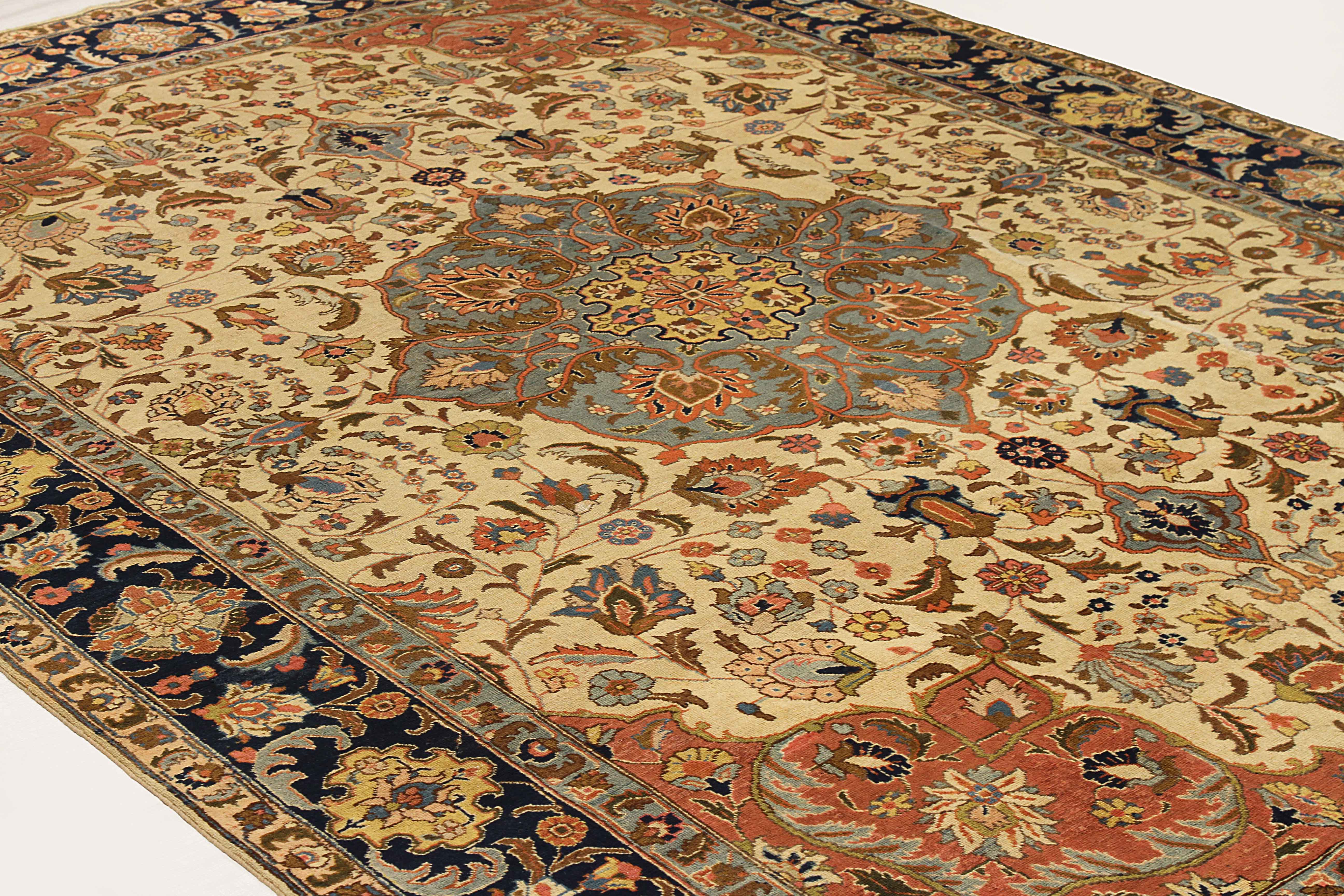 Thumbnail 3 for Antique Persian Tabriz Traditional Rug 10929