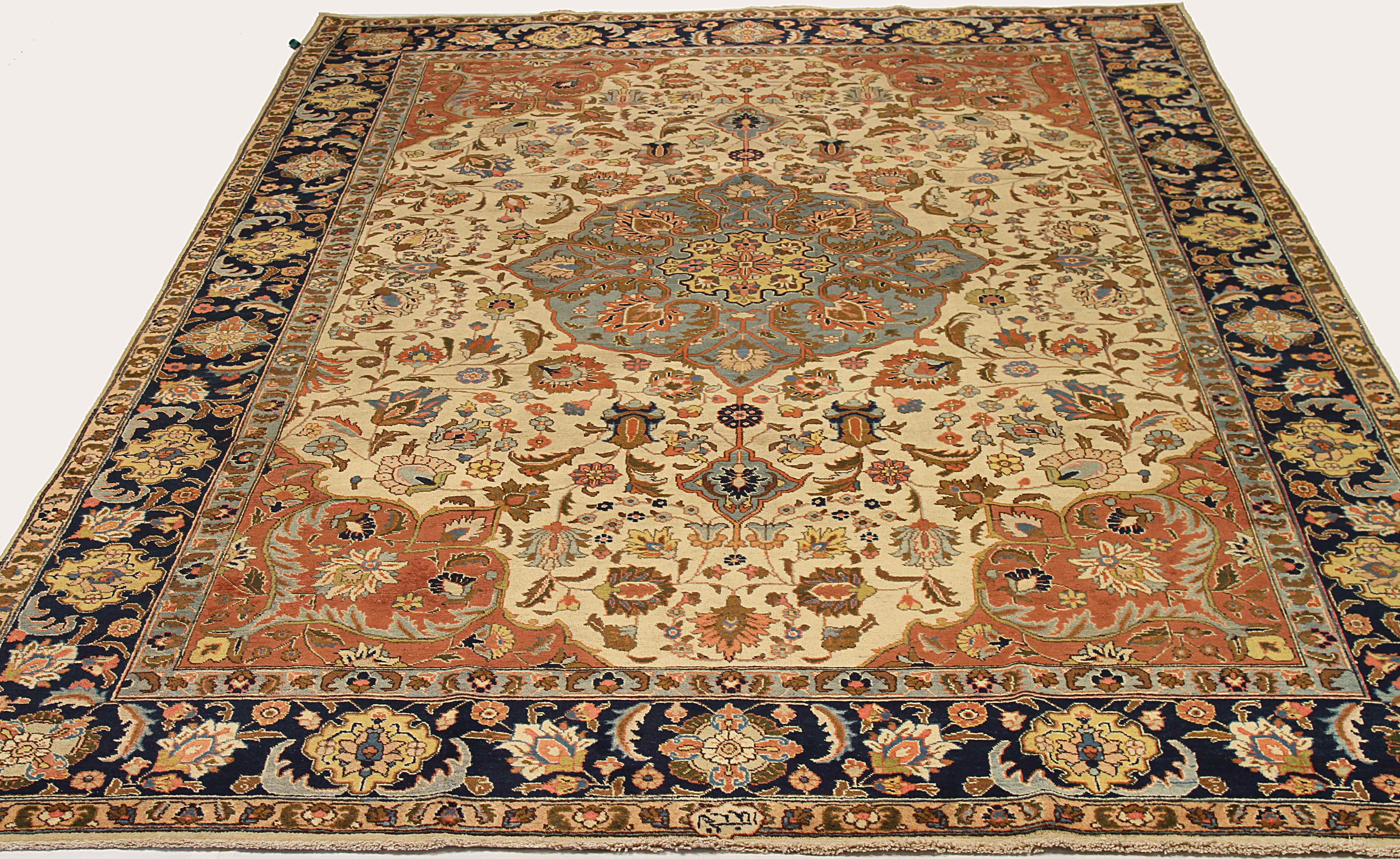 Thumbnail 4 for Antique Persian Tabriz Traditional Rug 10929