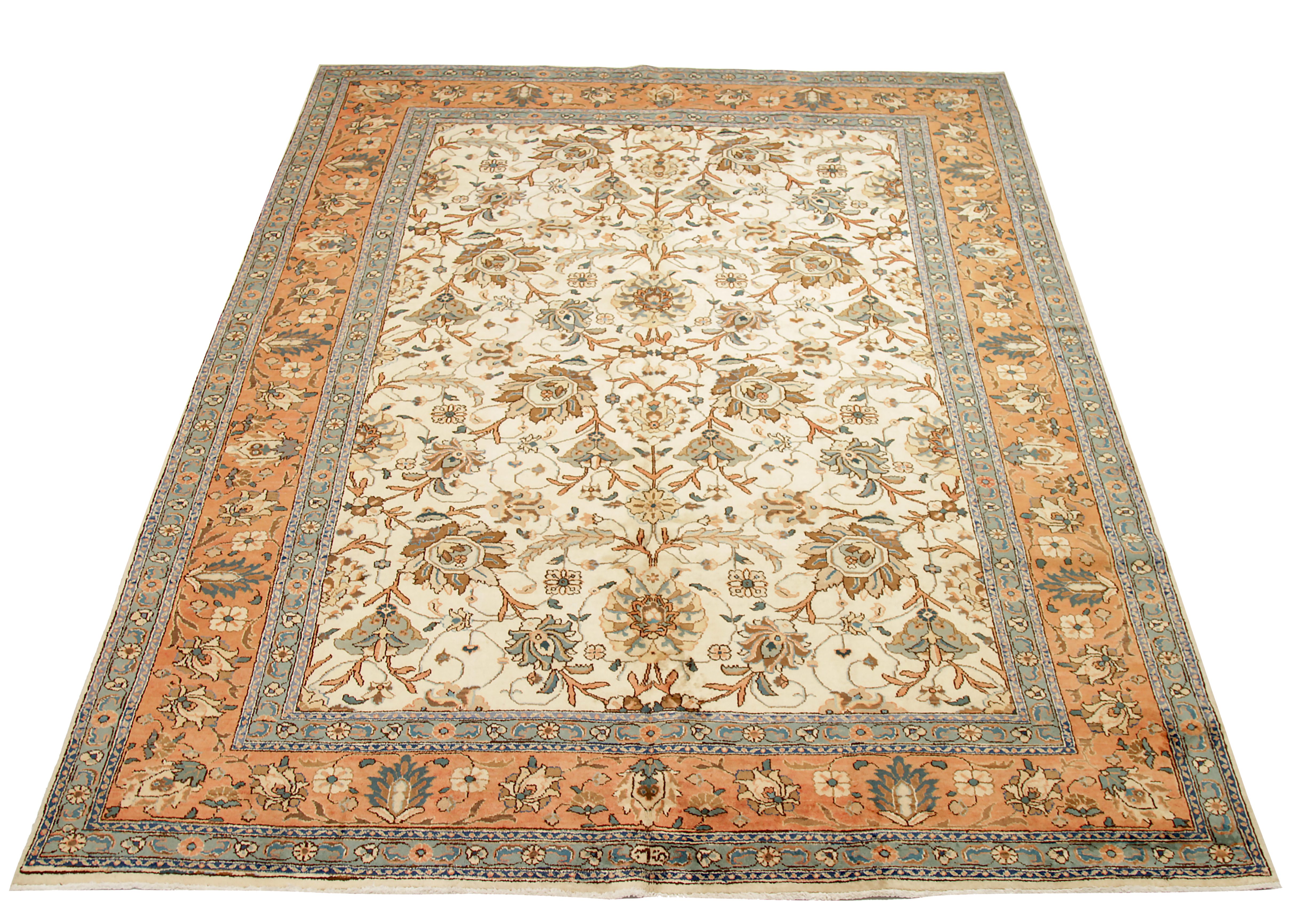 Thumbnail 2 for Antique Persian Tabriz Traditional Rug 11005