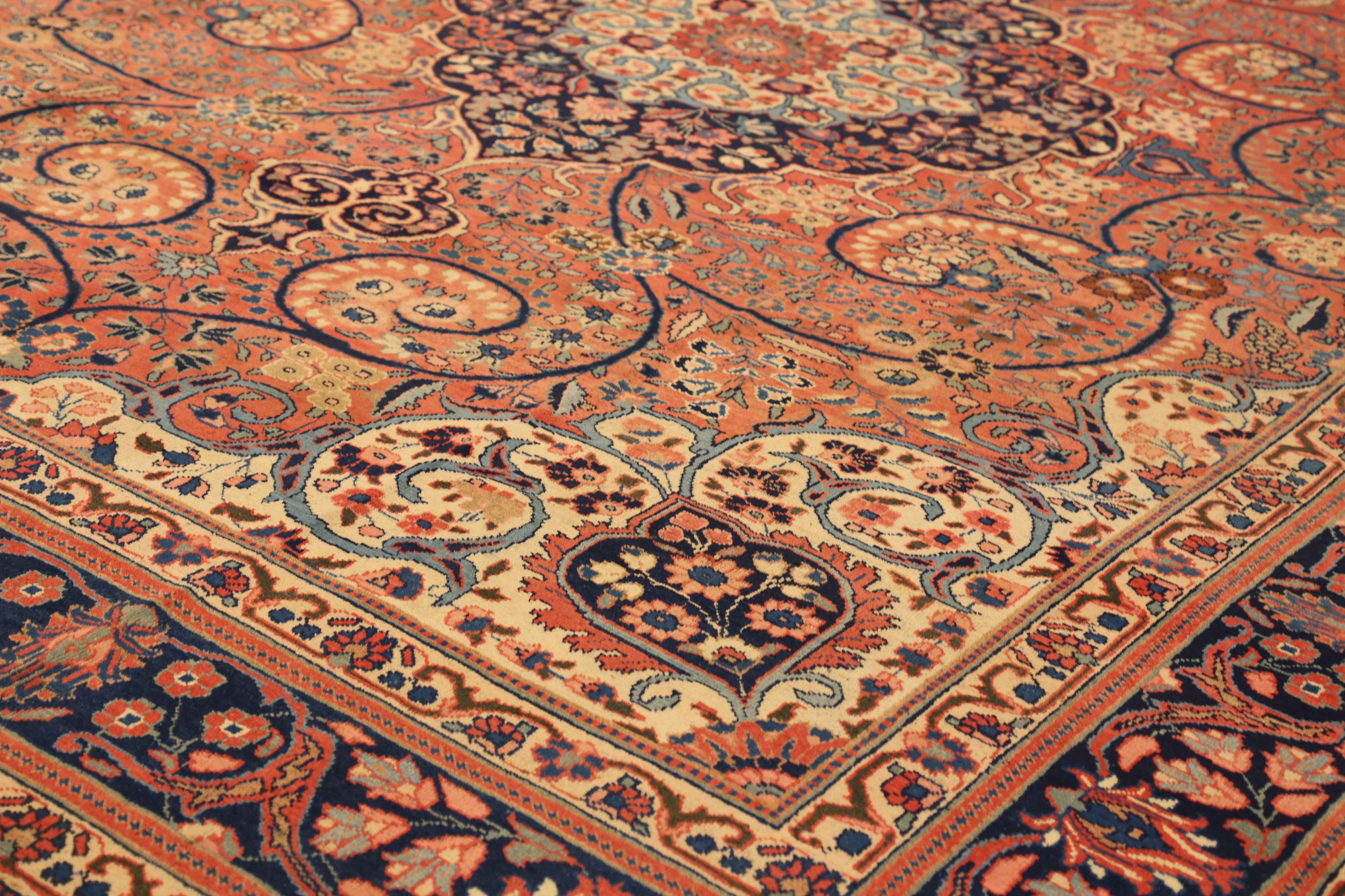 Thumbnail 5 for Antique Persian Tabriz Traditional Rug 11063