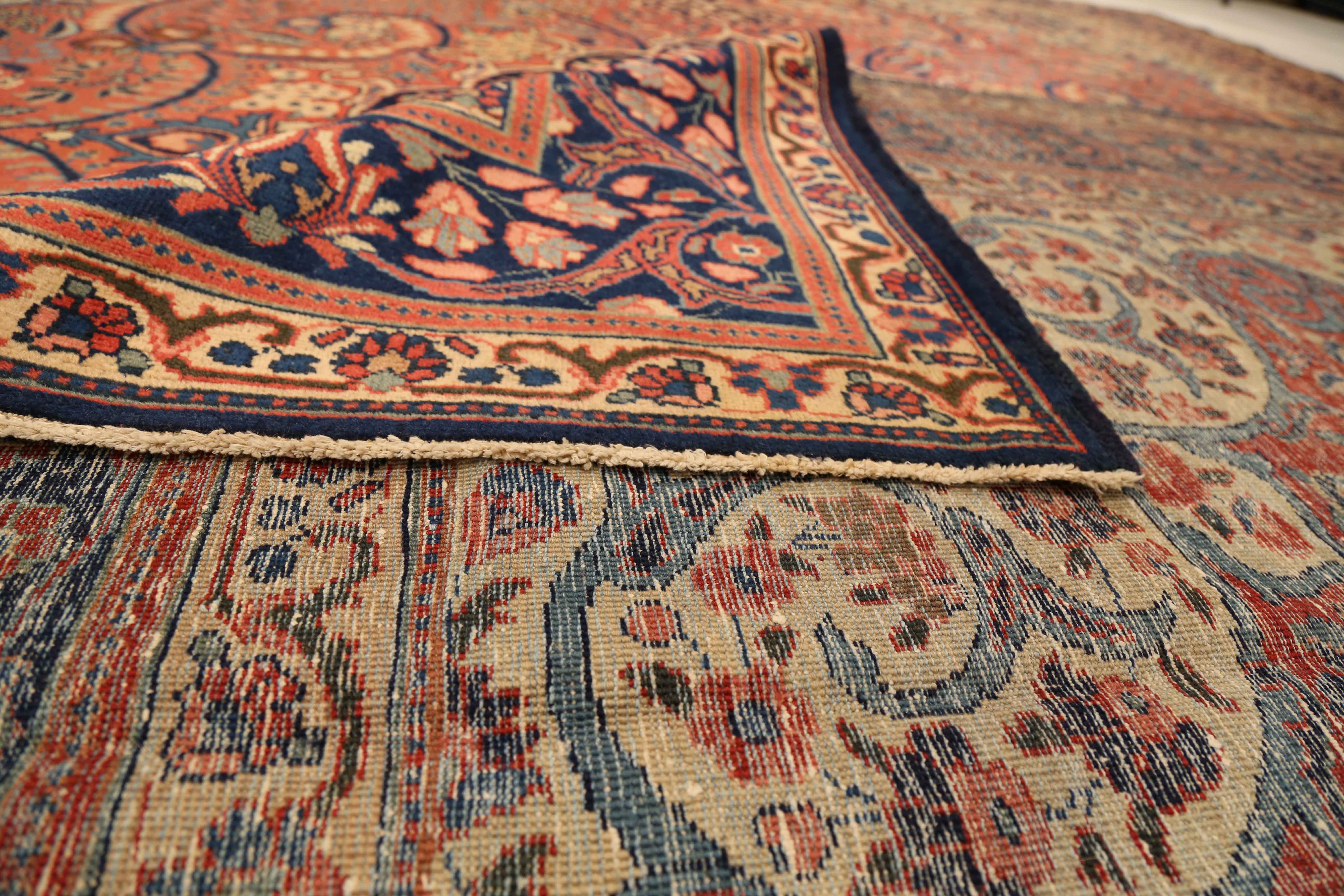 Thumbnail 3 for Antique Persian Tabriz Traditional Rug 11063