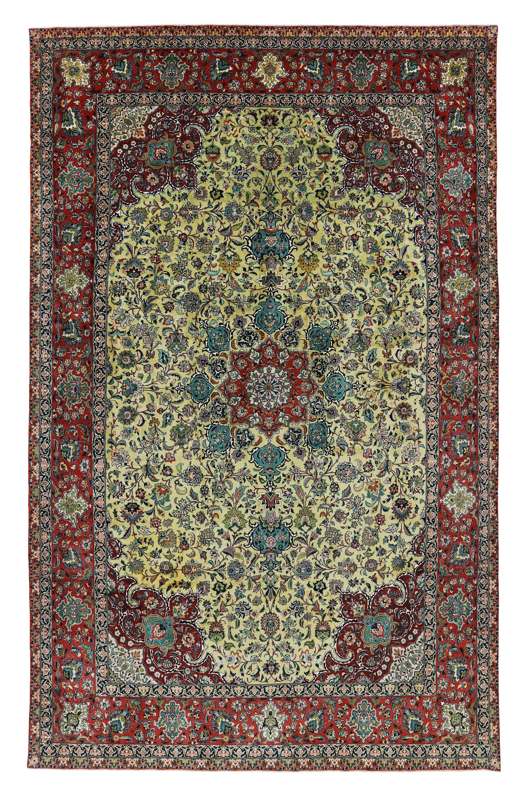 Thumbnail 2 for Antique Persian Tabriz Traditional Rug 91594